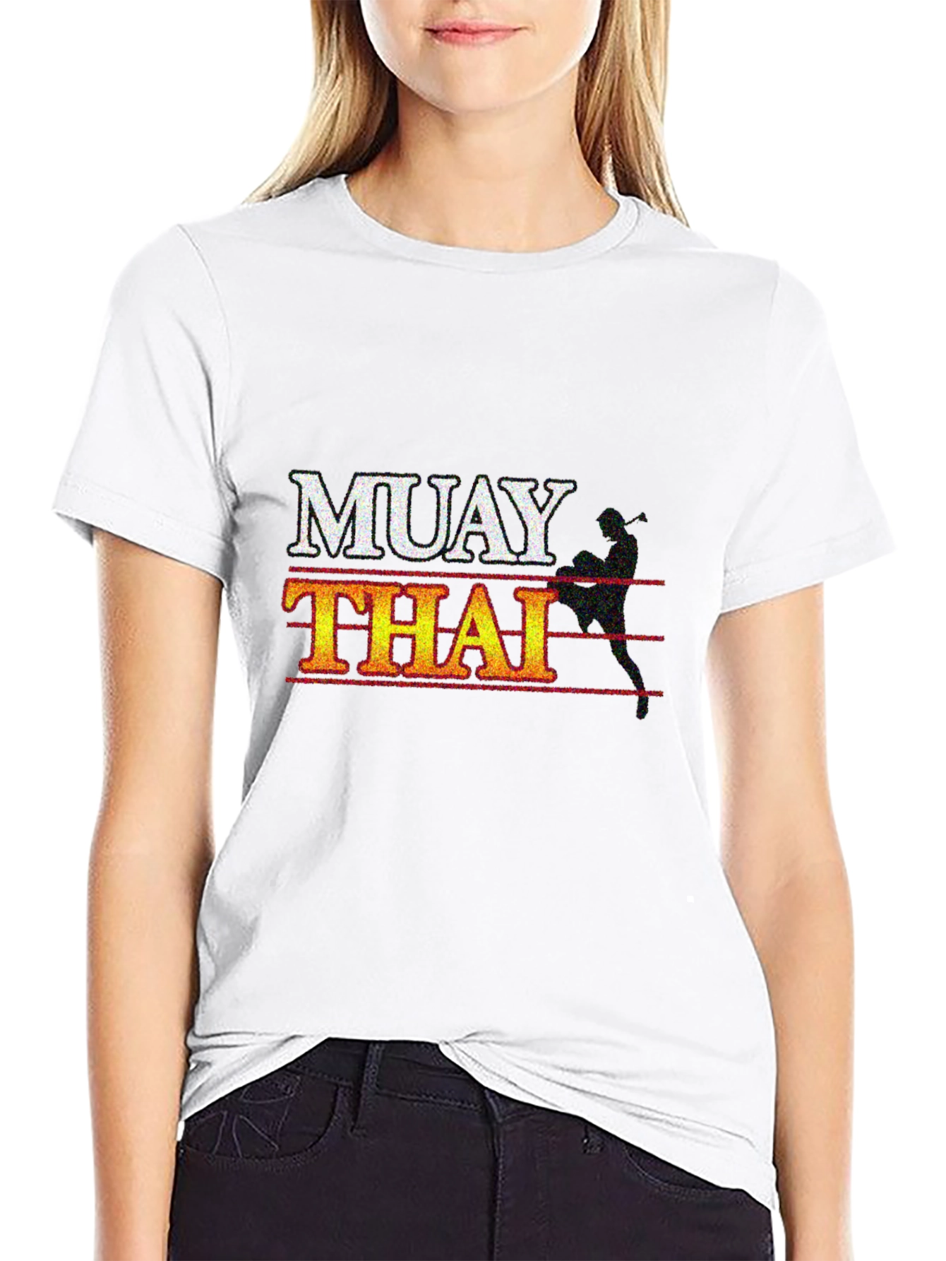 Muay Thai Graphic Print Black T-Shirt