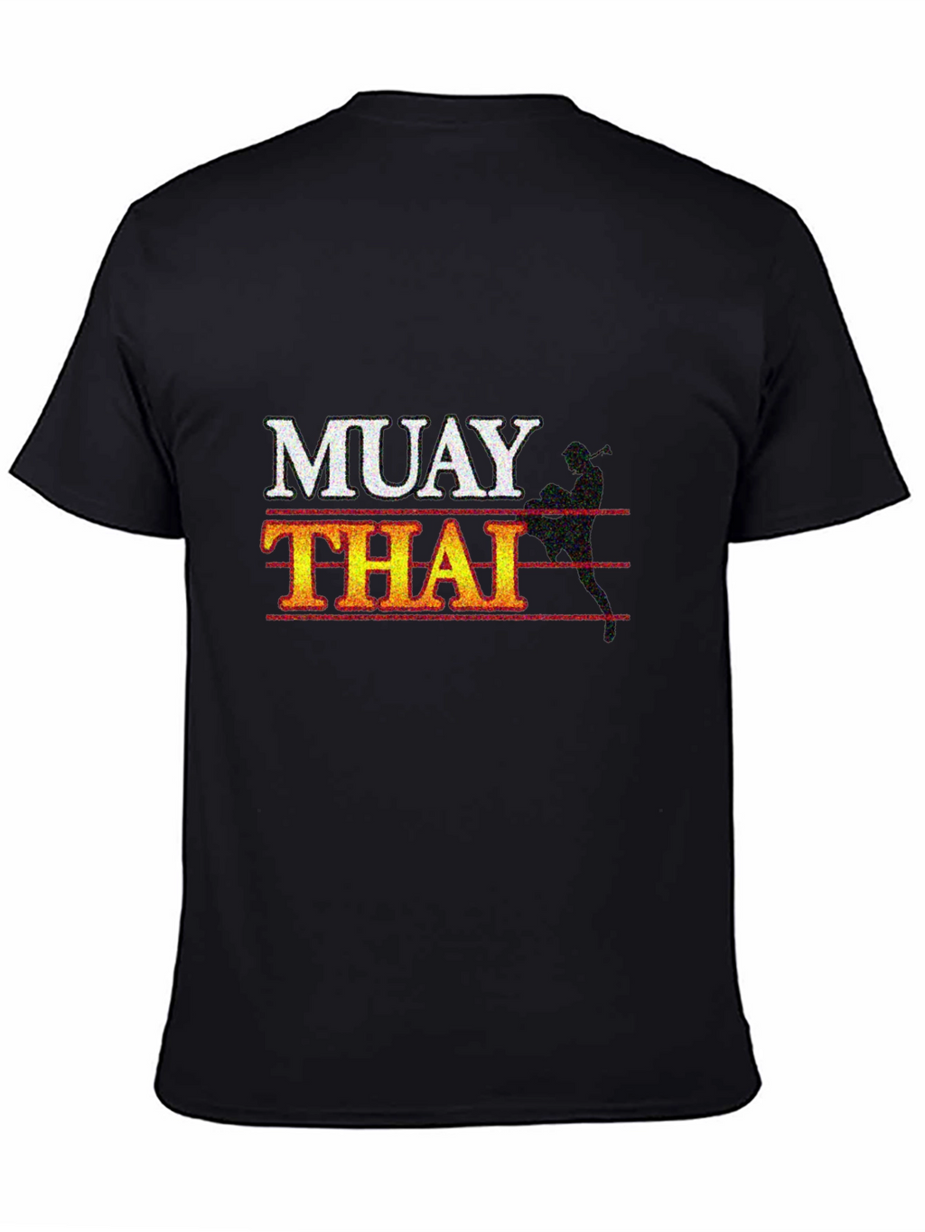 Muay Thai Graphic Print Black T-Shirt