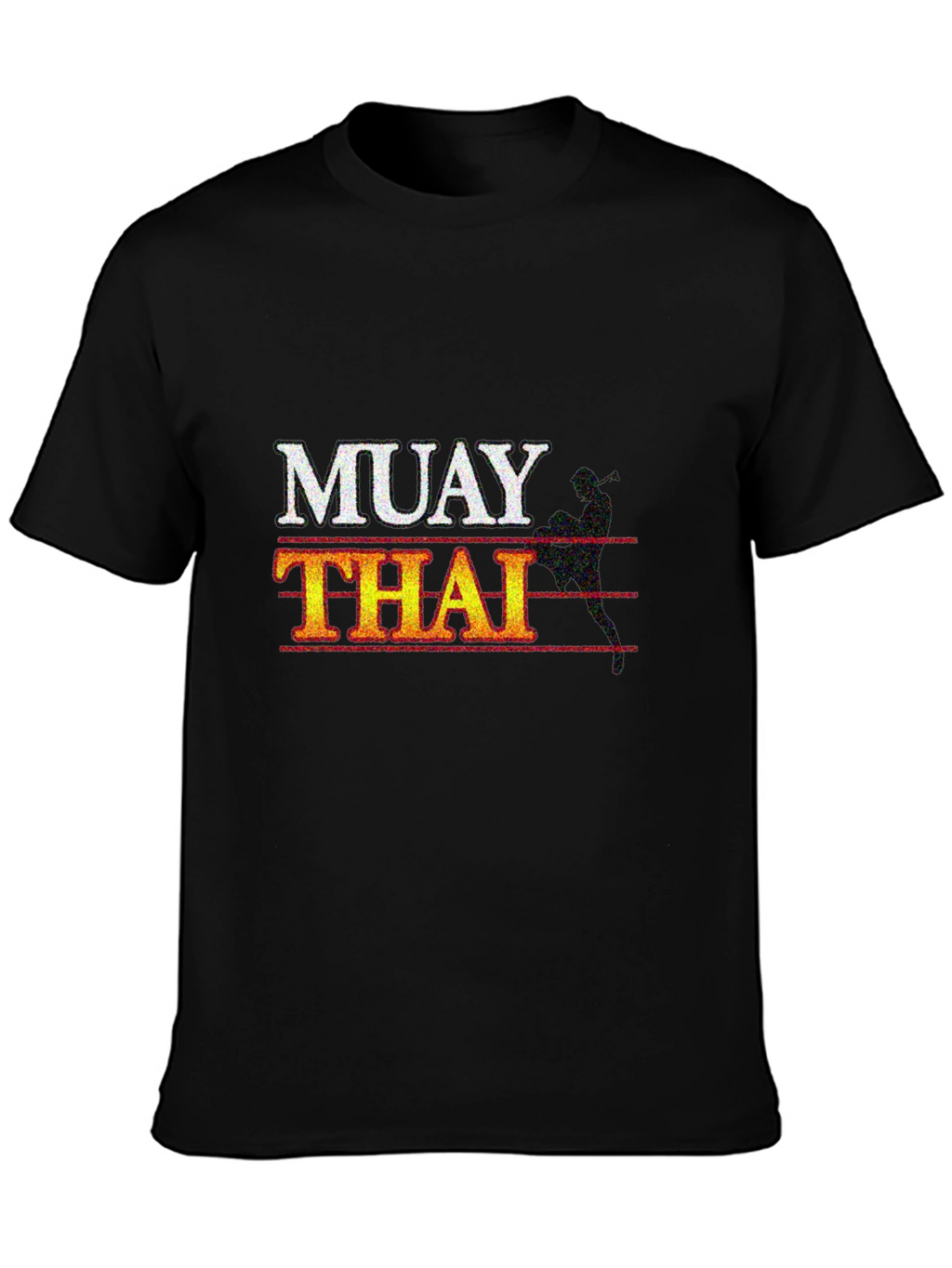 Muay Thai Graphic Print Black T-Shirt