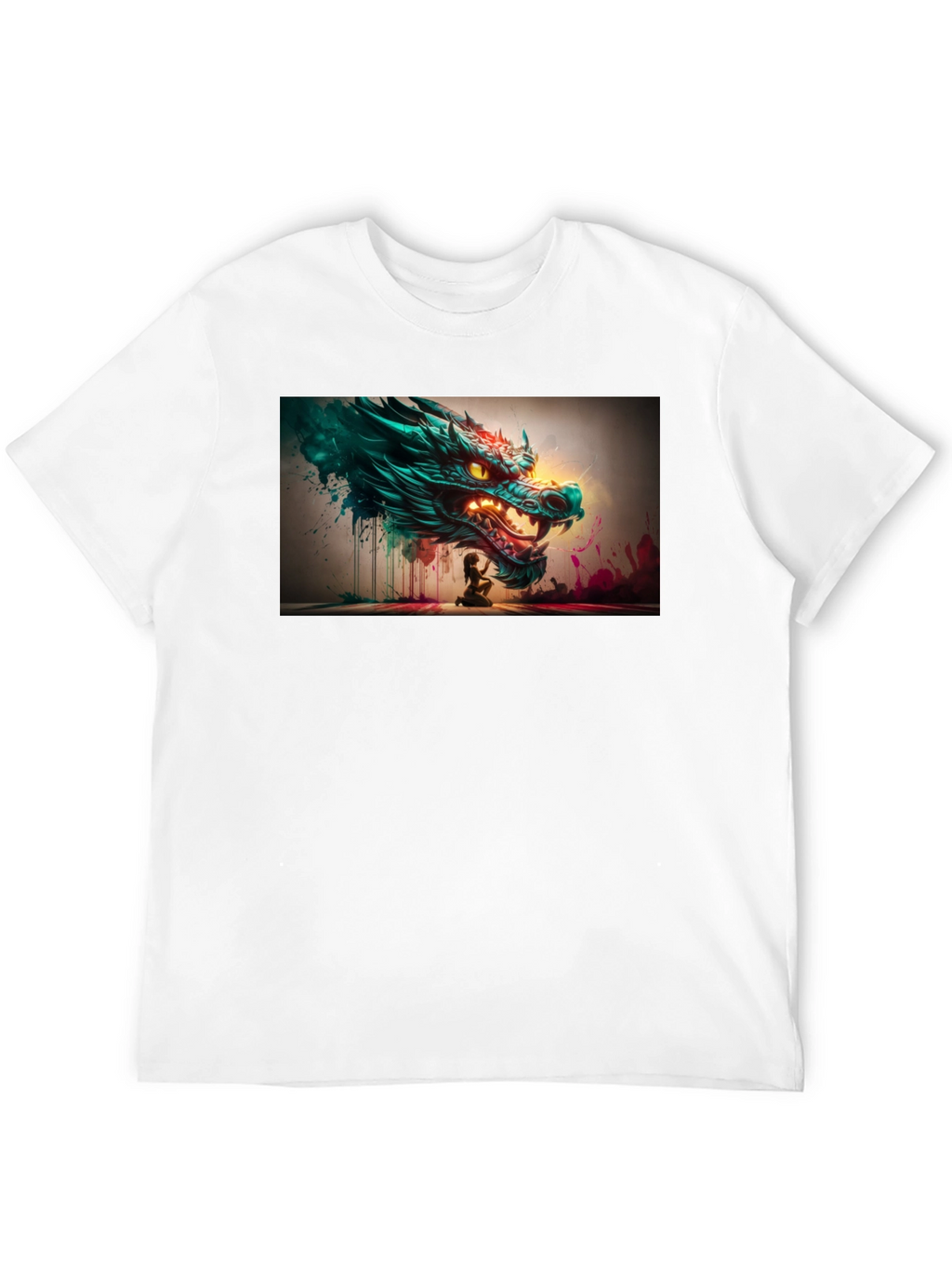 Dragon Graphic Print Black Tee