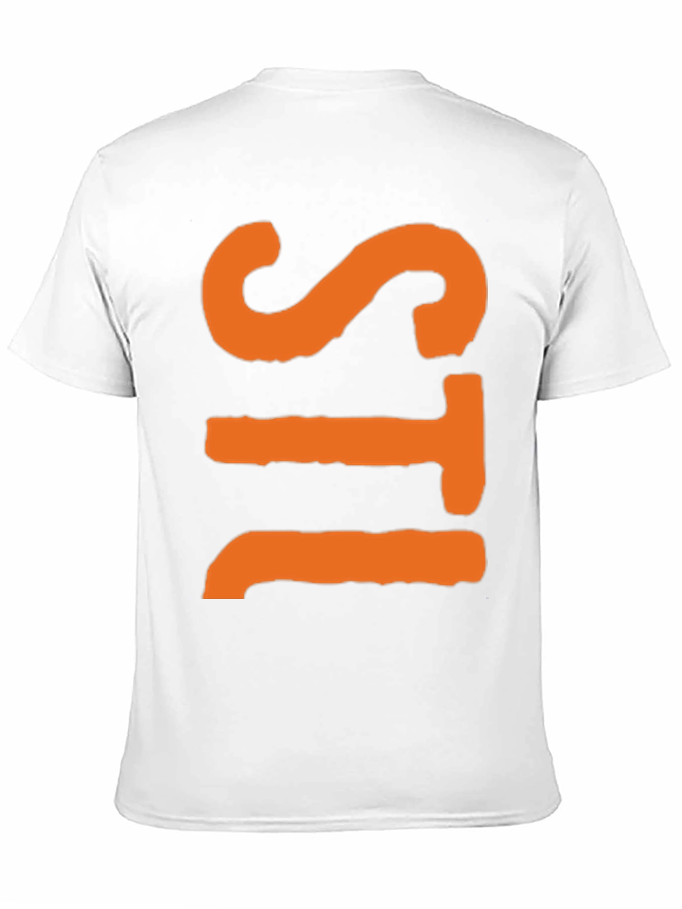 Bold Graphic Tee - Orange Letter Design