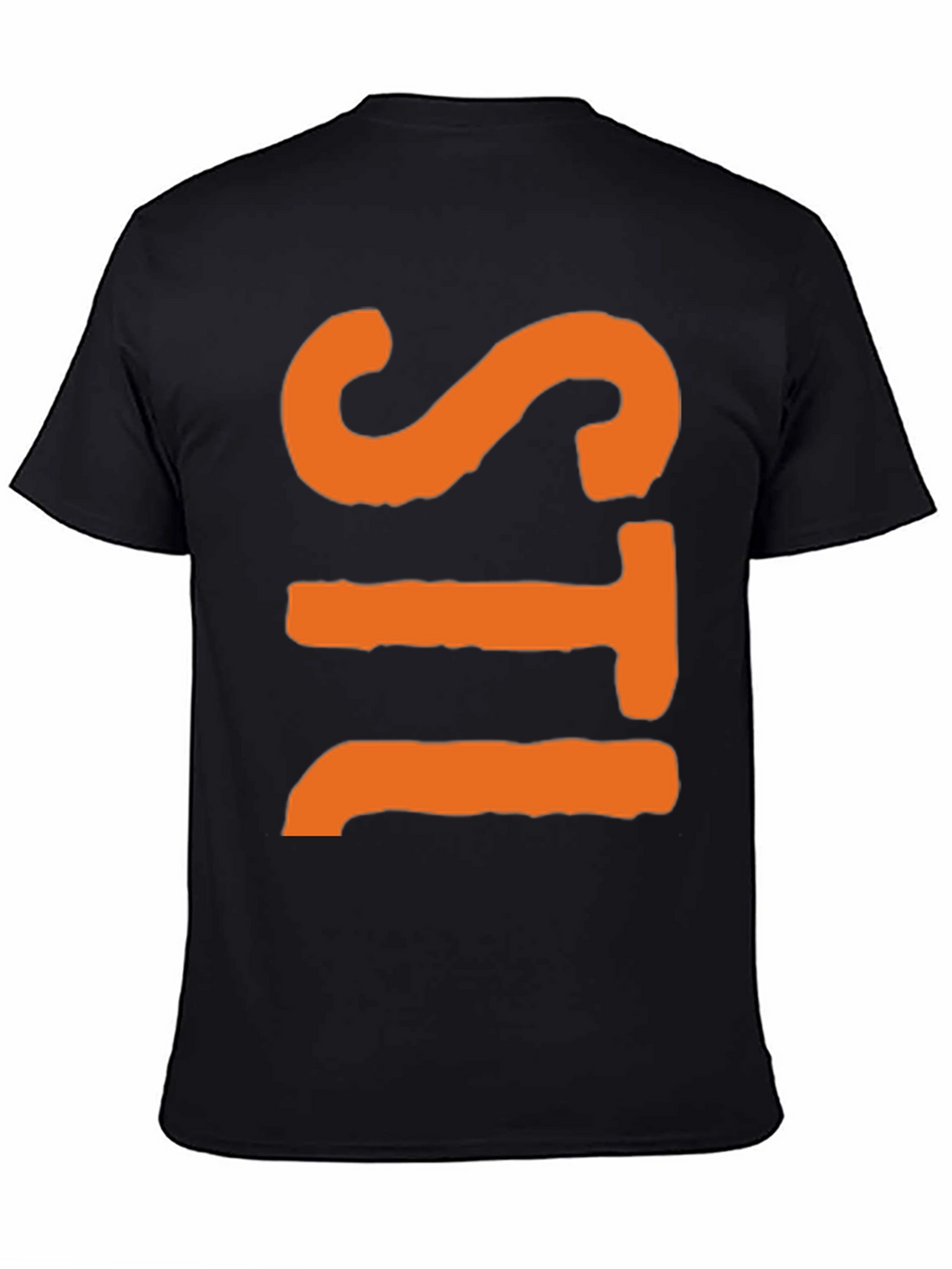 Bold Graphic Tee - Orange Letter Design