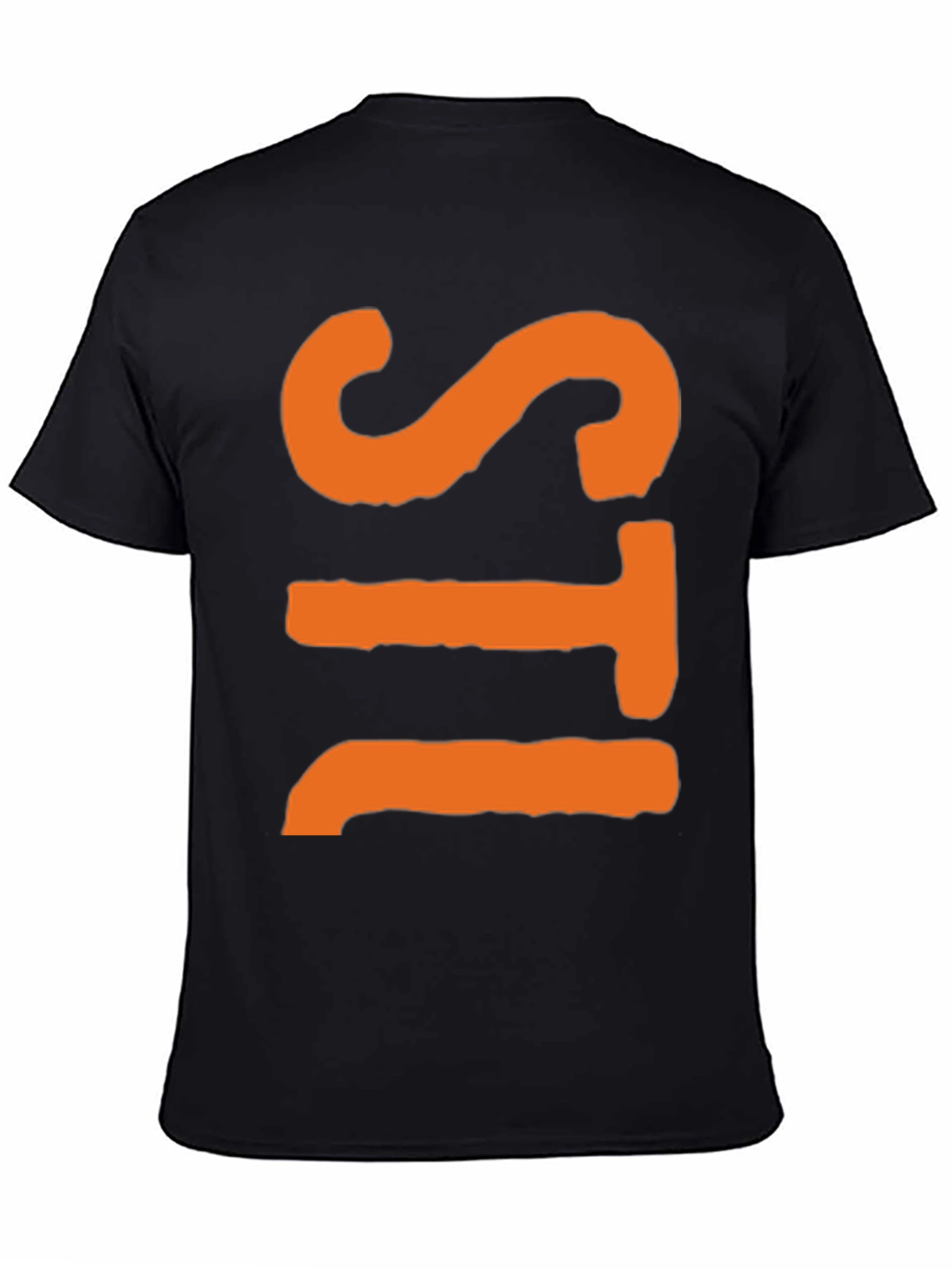 Bold Graphic Tee - Orange Letter Design