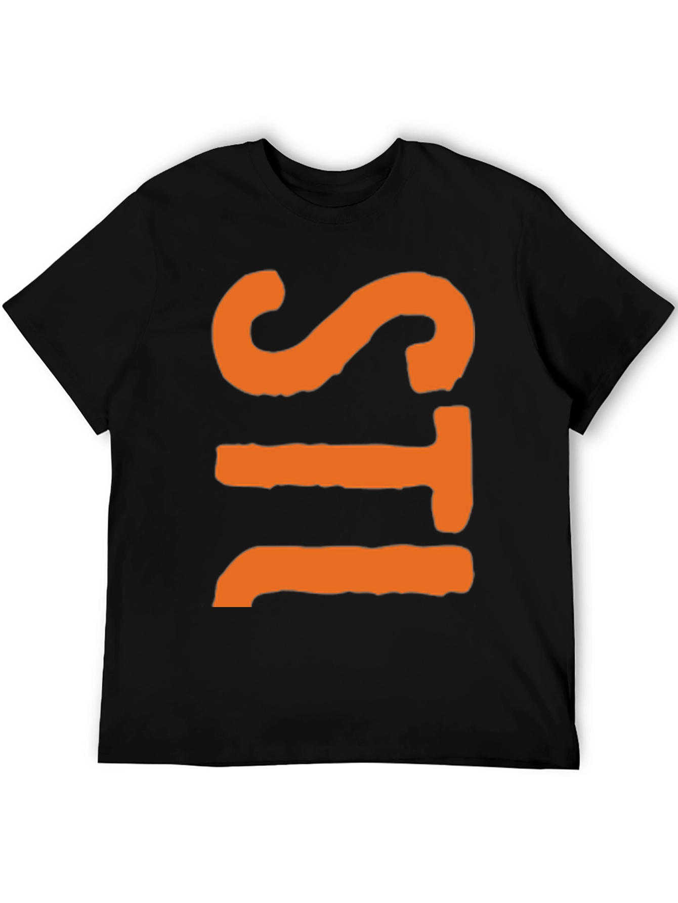 Bold Graphic Tee - Orange Letter Design