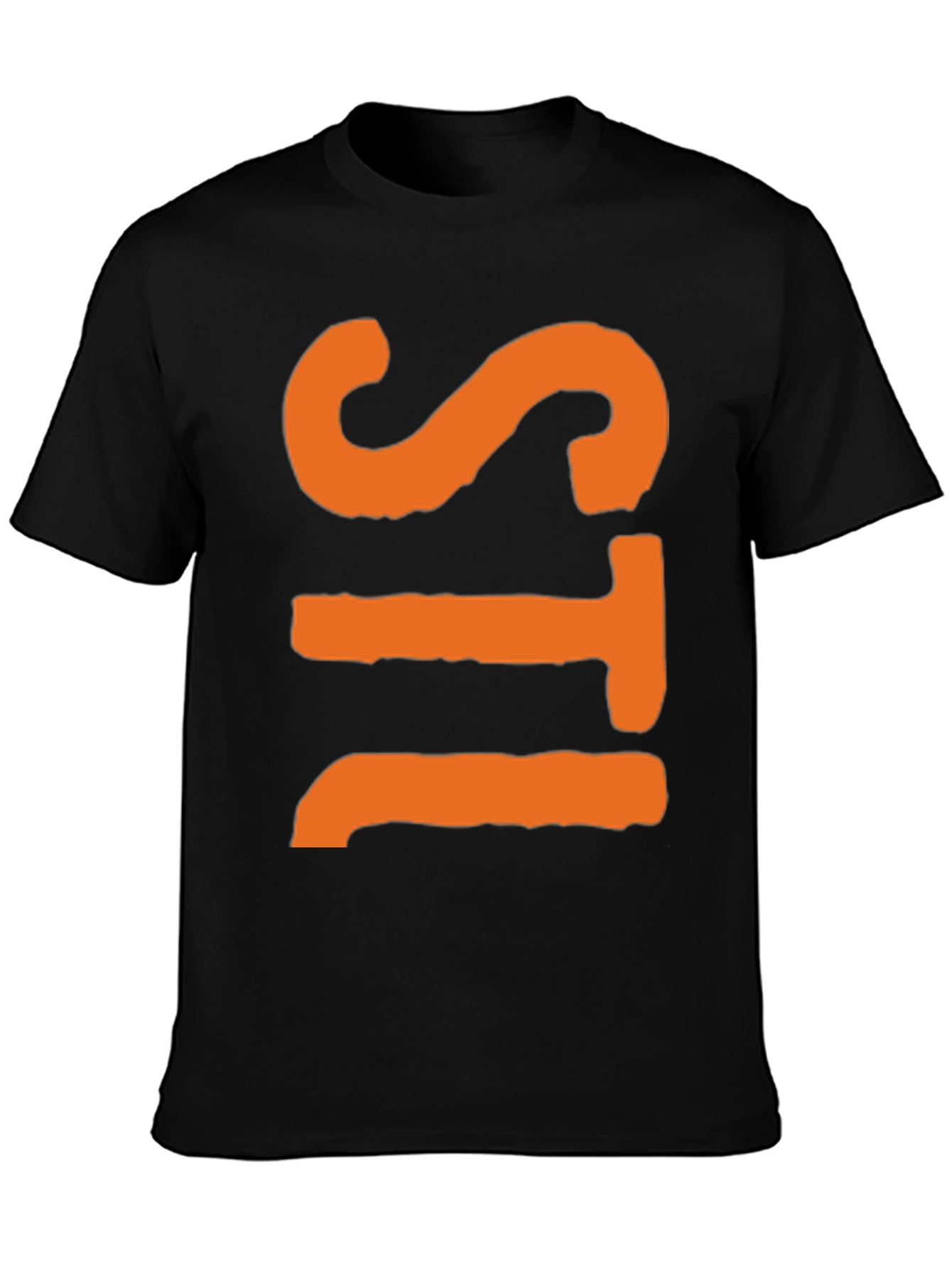 Bold Graphic Tee - Orange Letter Design