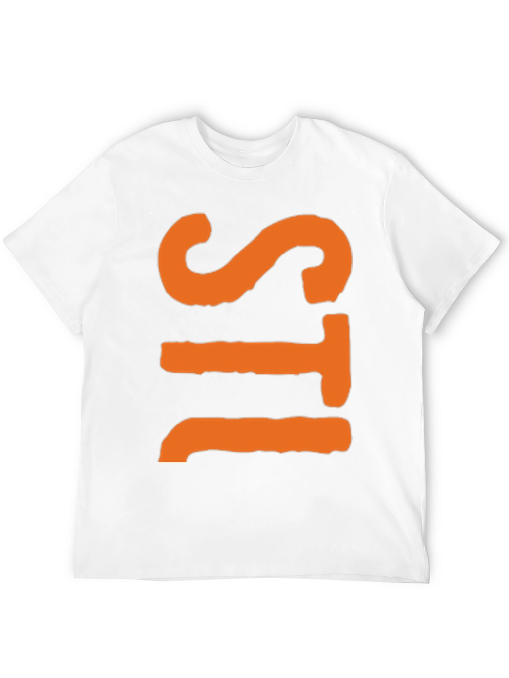 Bold Graphic Tee - Orange Letter Design