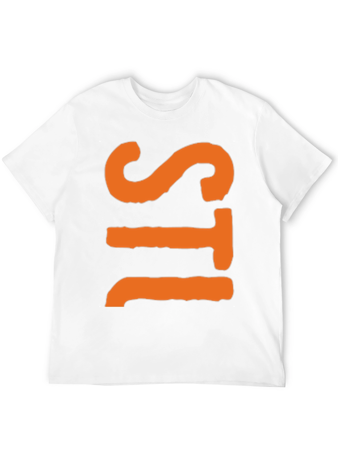 Bold Graphic Tee - Orange Letter Design