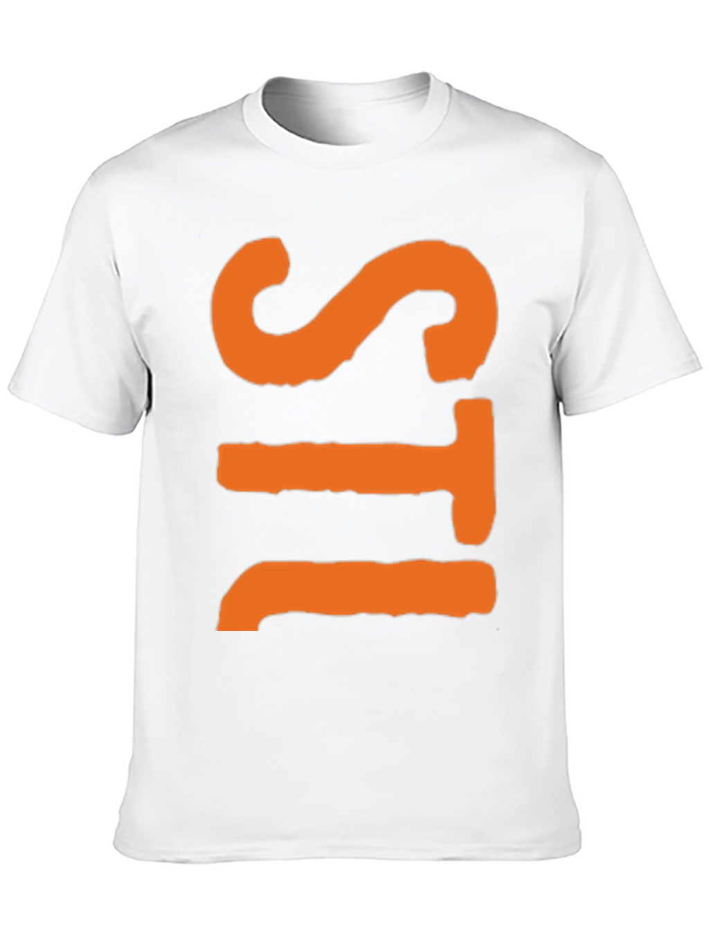 Bold Graphic Tee - Orange Letter Design
