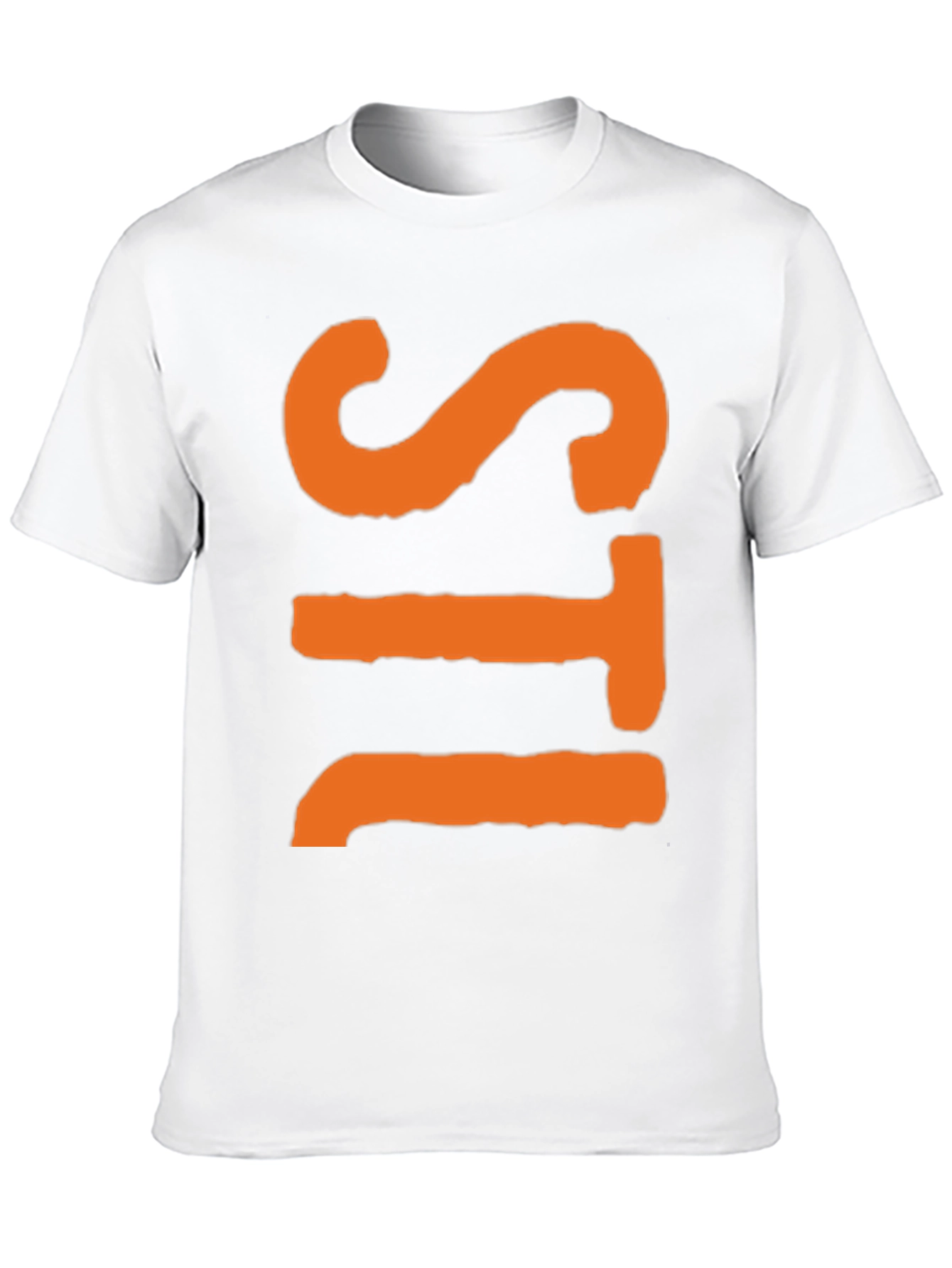 Bold Graphic Tee - Orange Letter Design