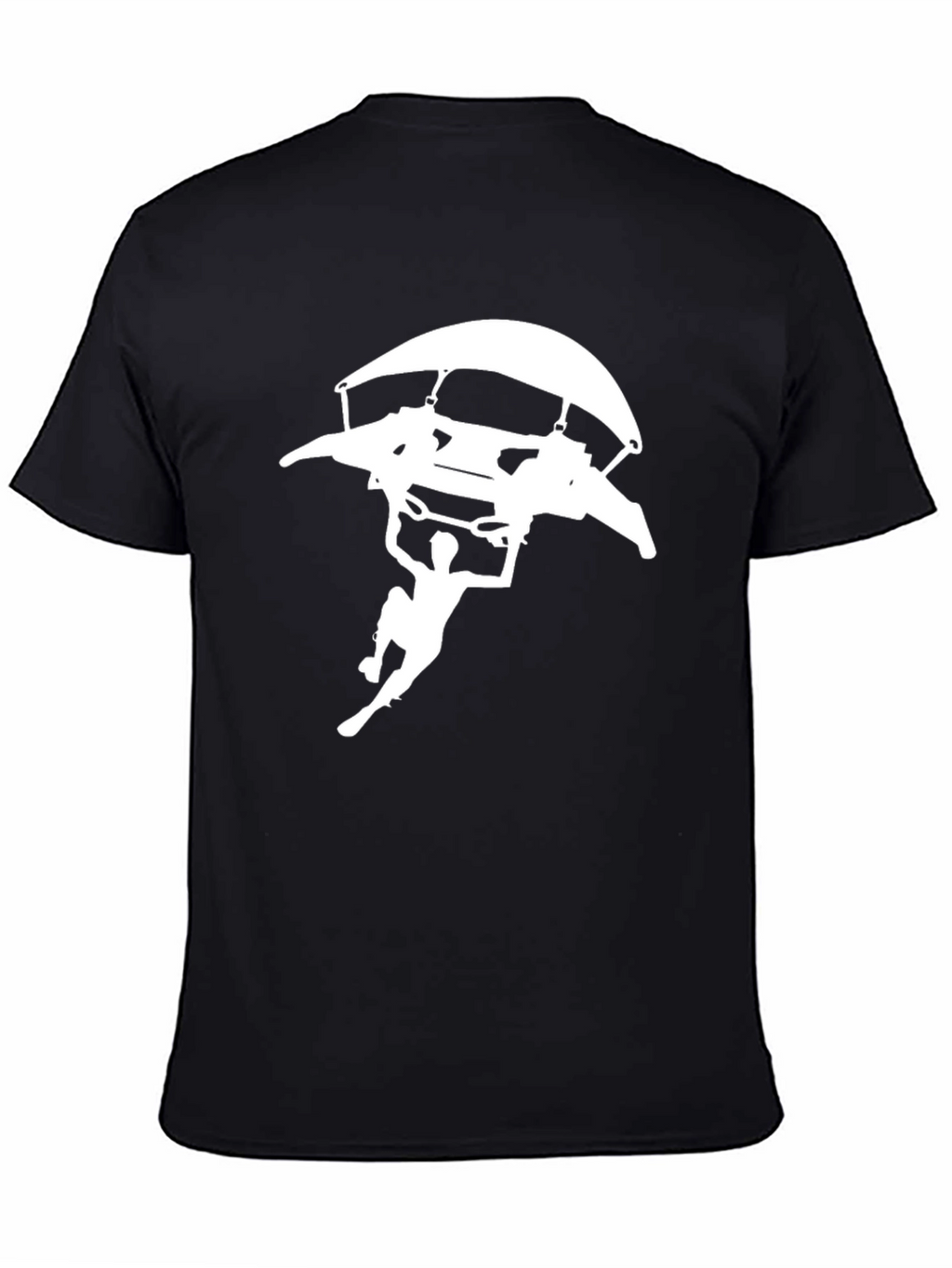 Skydiving Graphic Tee - Black Cotton T-Shirt