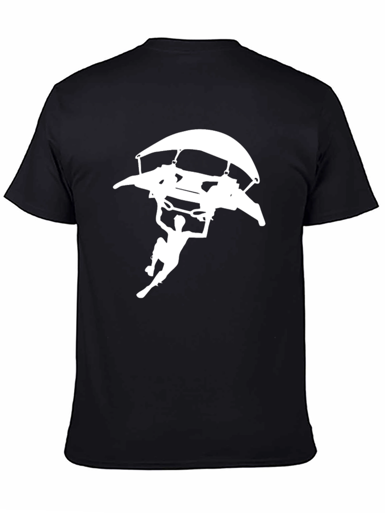 Skydiving Graphic Tee - Black Cotton T-Shirt