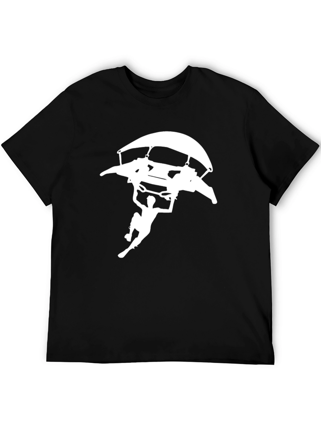 Skydiving Graphic Tee - Black Cotton T-Shirt