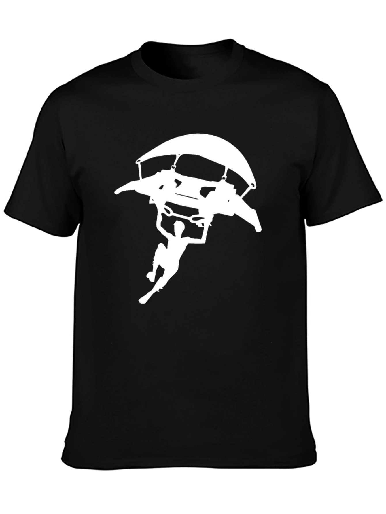 Skydiving Graphic Tee - Black Cotton T-Shirt