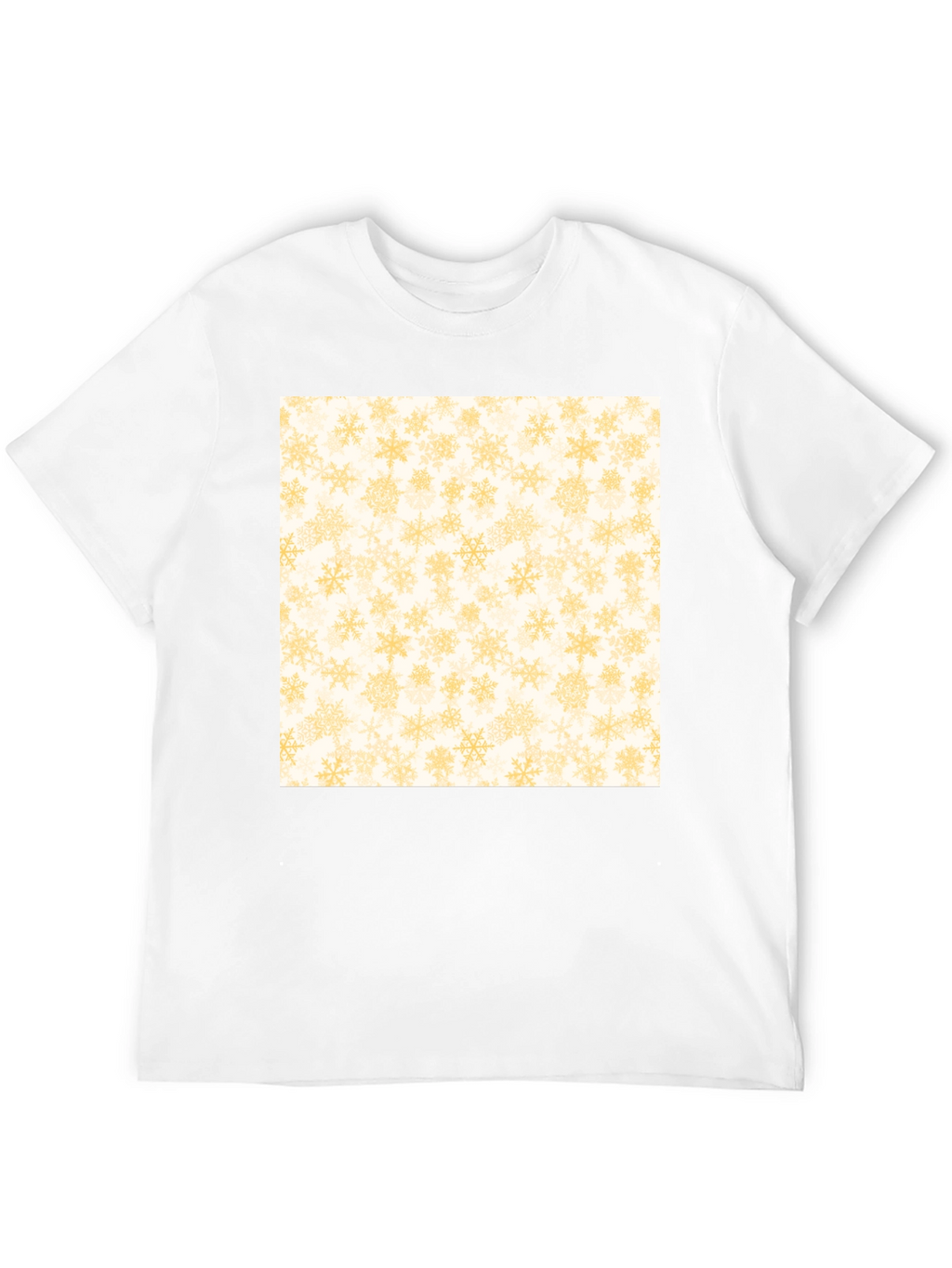 Snowflake Pattern Tee - Black Cotton Casual