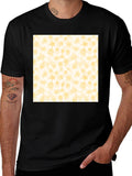 Snowflake Pattern Tee - Black Cotton Casual