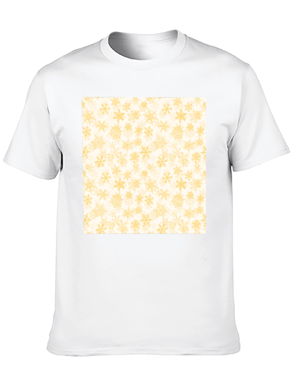 Snowflake Pattern Tee - Black Cotton Casual