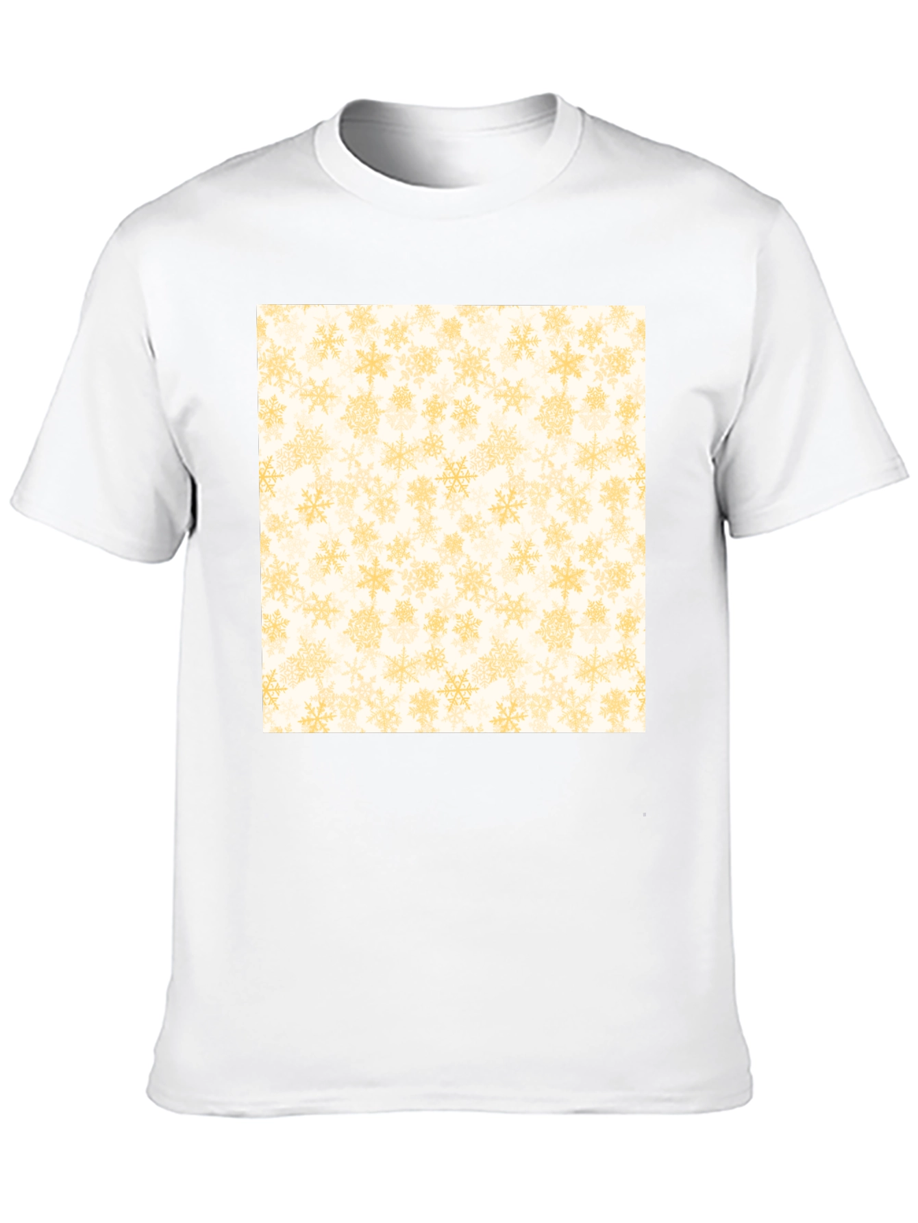 Snowflake Pattern Tee - Black Cotton Casual