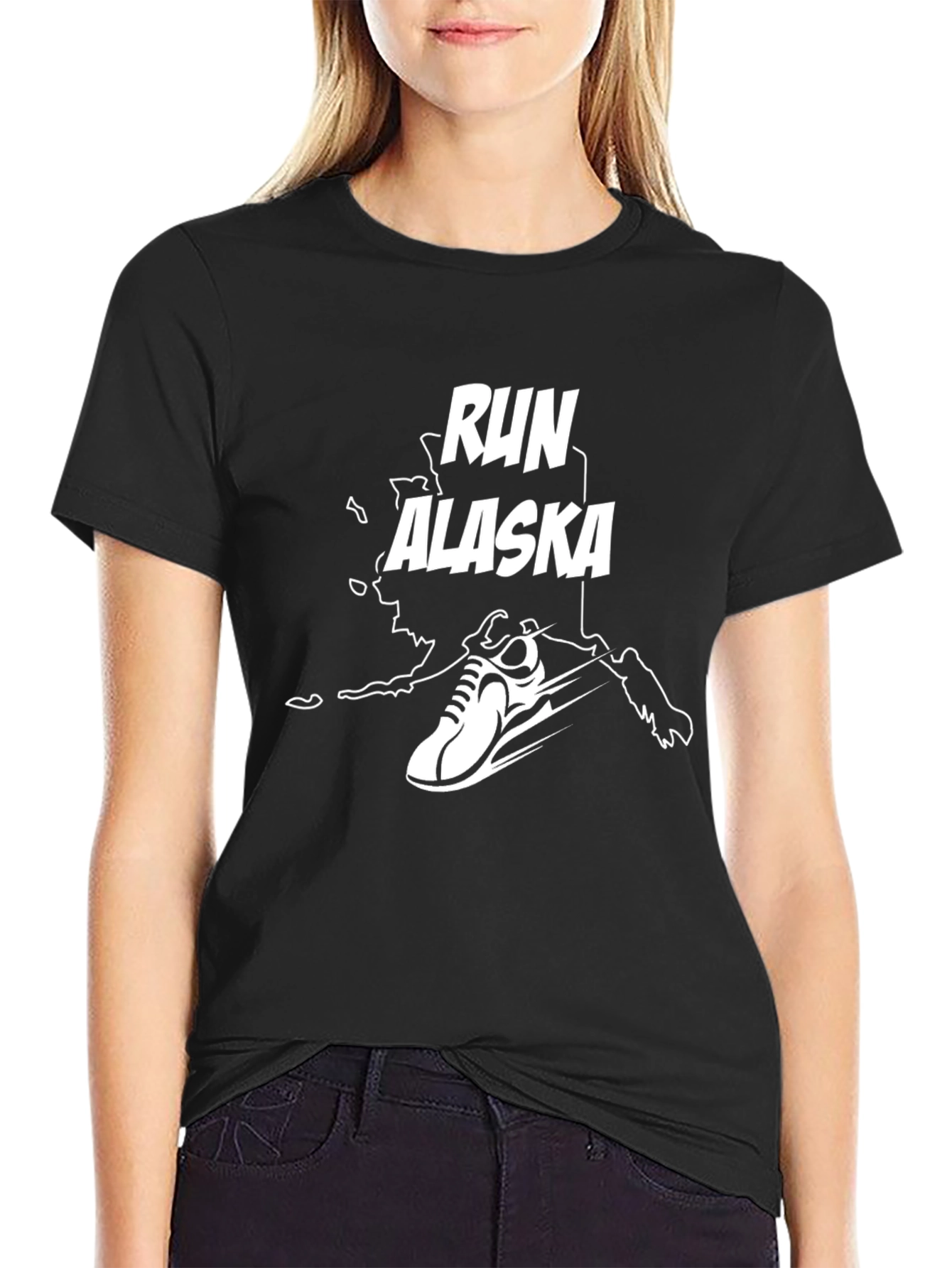 Run Alaska Graphic T-Shirt - Black