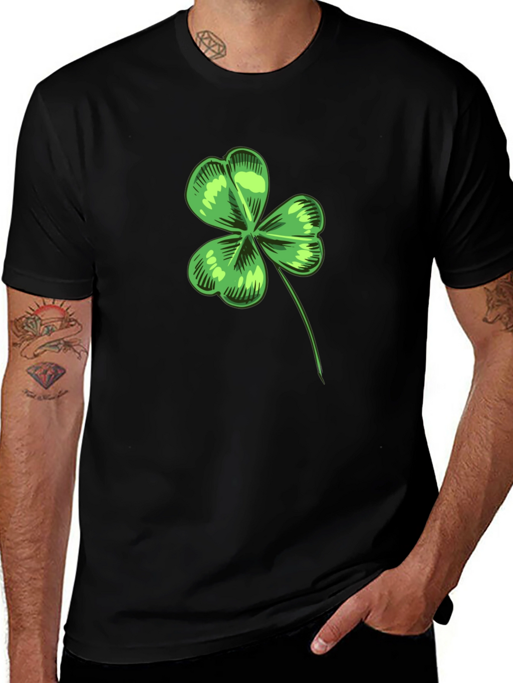 Lucky Green Shamrock Graphic Tee