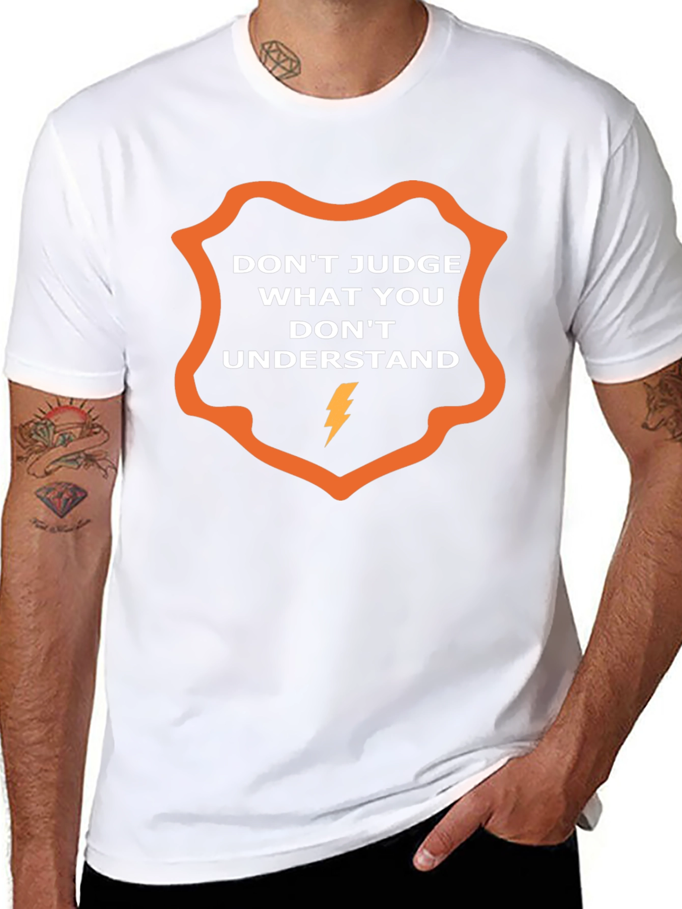 Dont Judge Graphic T-Shirt - Stylish Slogan Tee