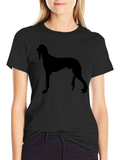 Afghan Hound Silhouette Black T-Shirt