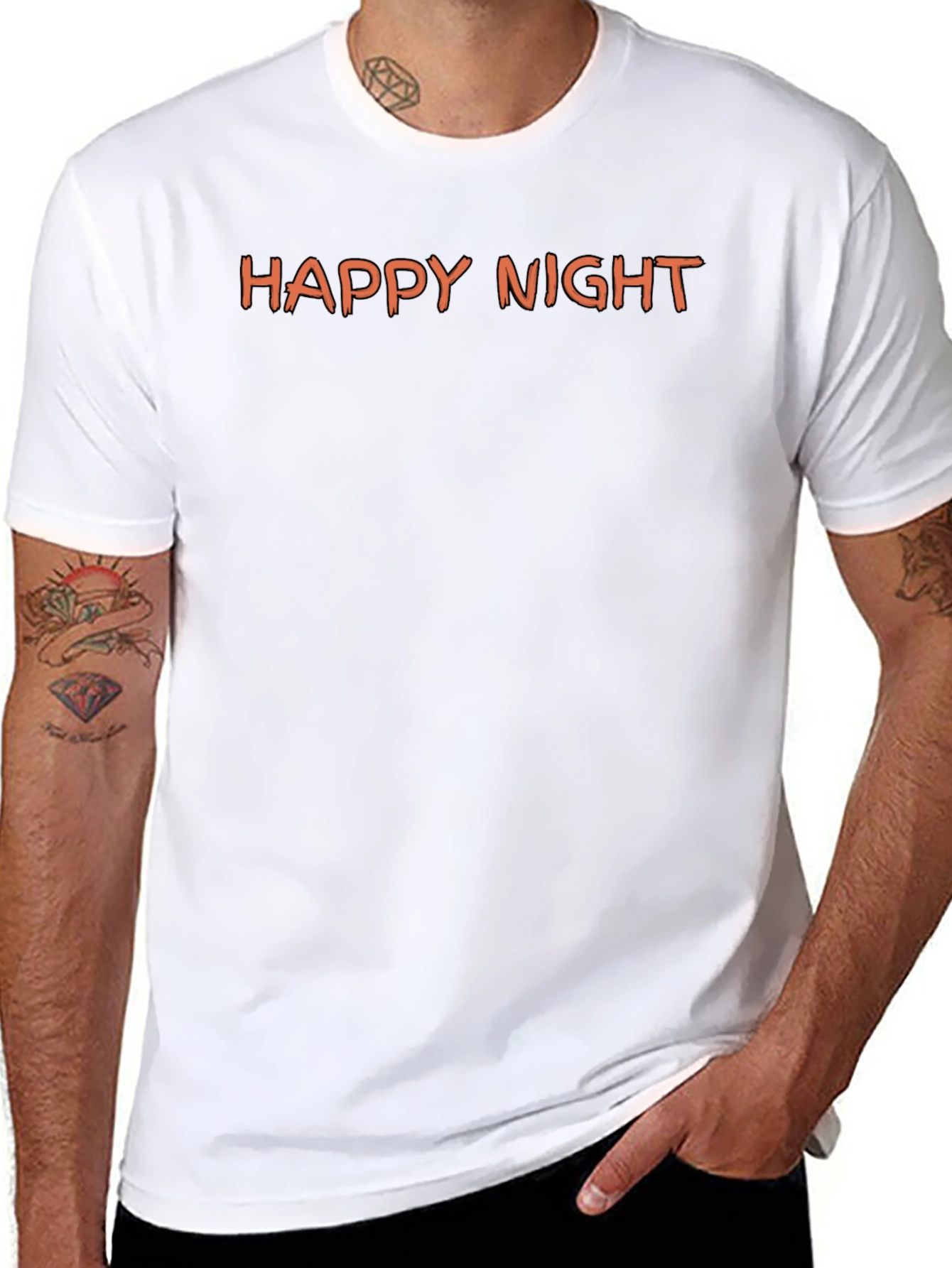 Happy Night Graphic Tee - Black Cotton T-Shirt