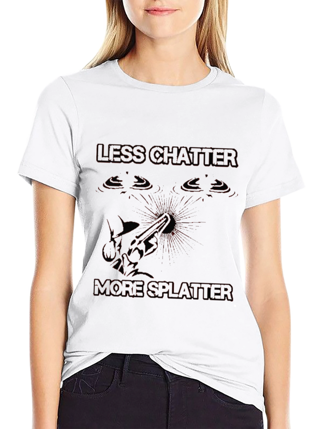 Less Chatter More Splatter Black T-Shirt