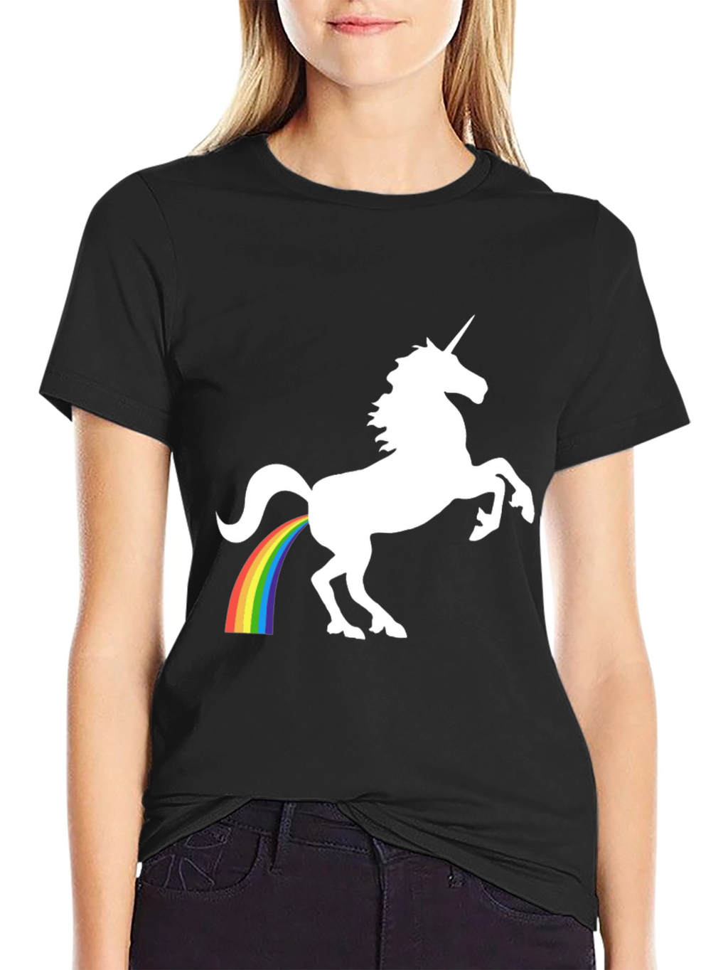 Unicorn Rainbow Poop T-Shirt - Black