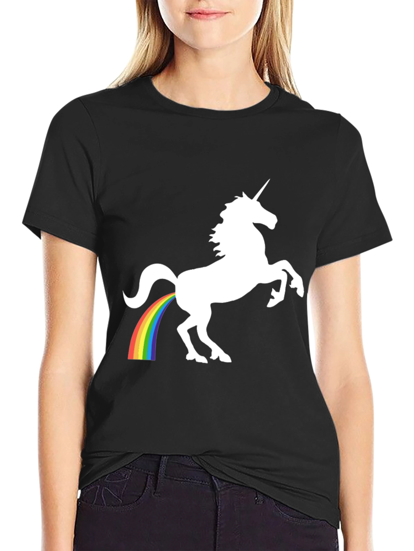 Unicorn Rainbow Poop T-Shirt - Black