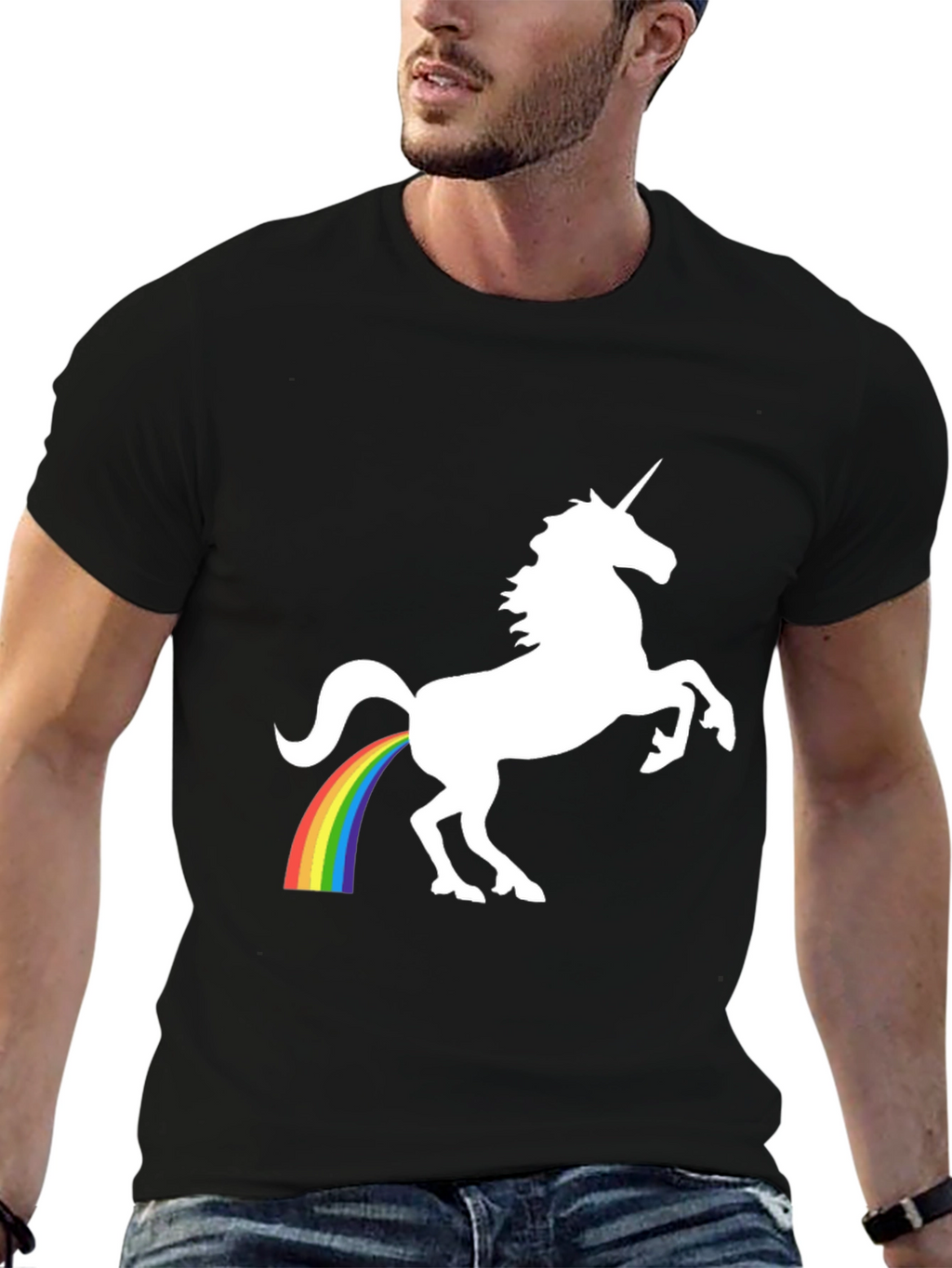 Unicorn Rainbow Poop T-Shirt - Black