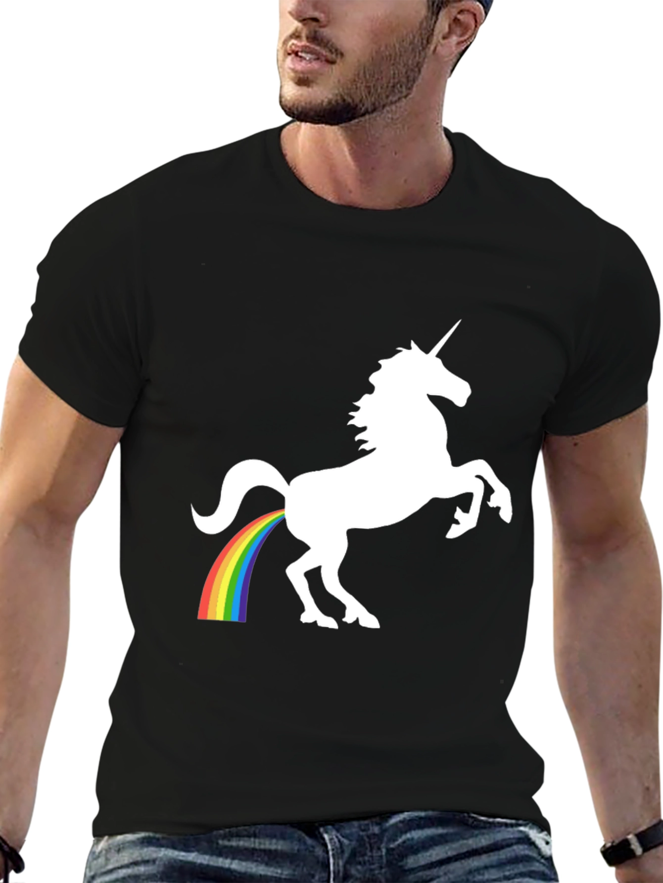 Unicorn Rainbow Poop T-Shirt - Black