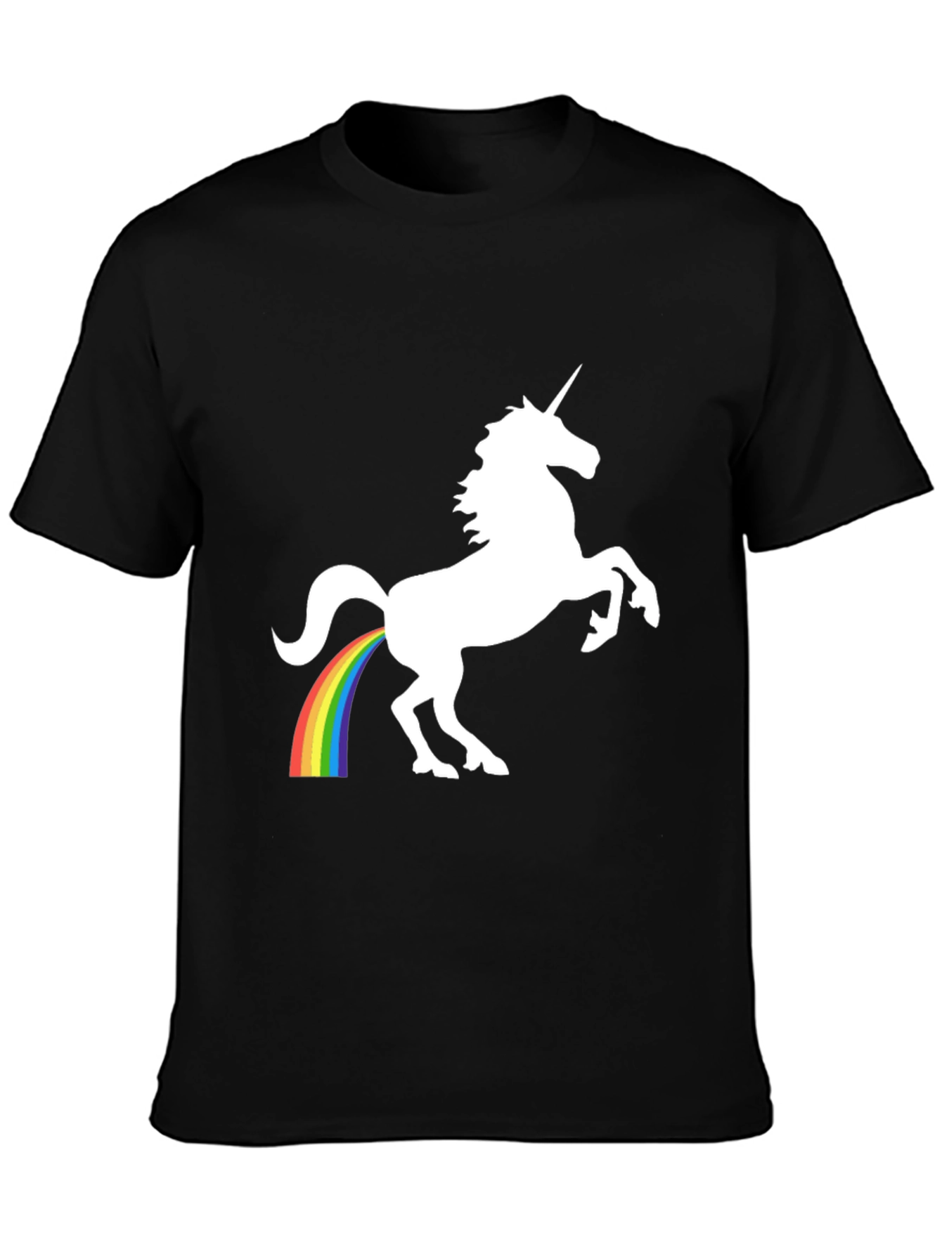 Unicorn Rainbow Poop T-Shirt - Black