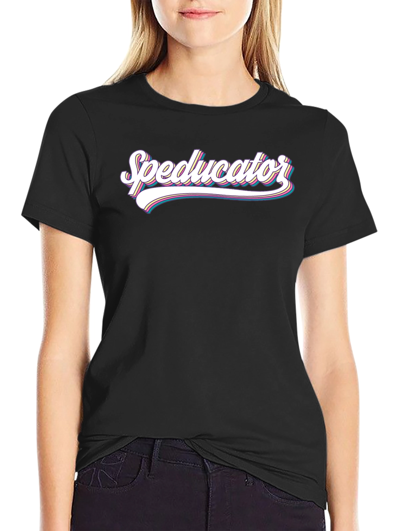 Speducator Graphic T-Shirt - Black Cotton Blend