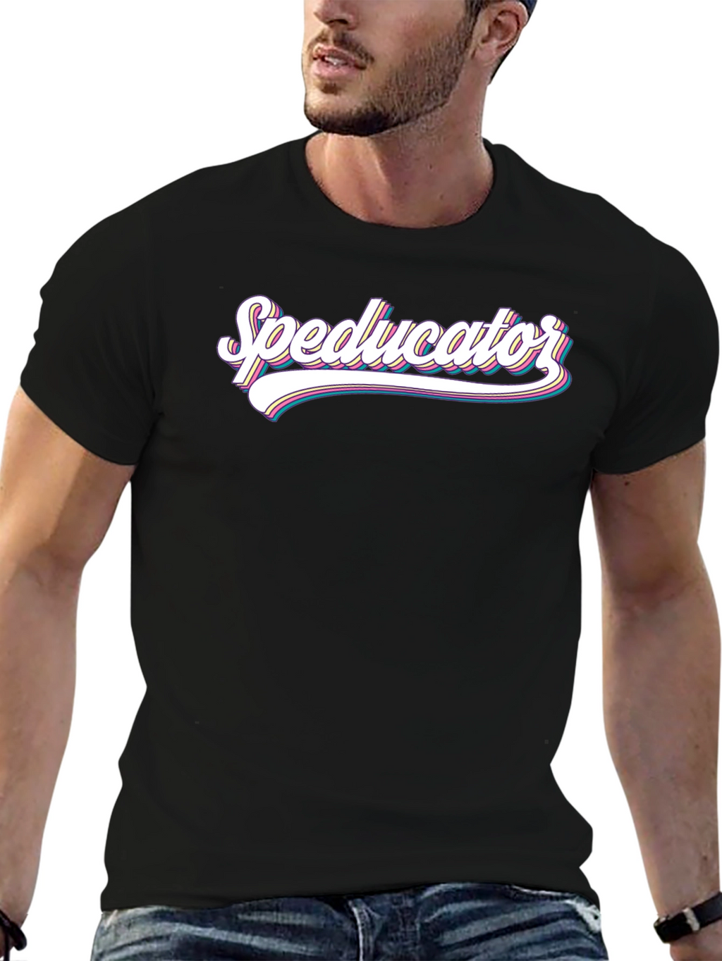 Speducator Graphic T-Shirt - Black Cotton Blend