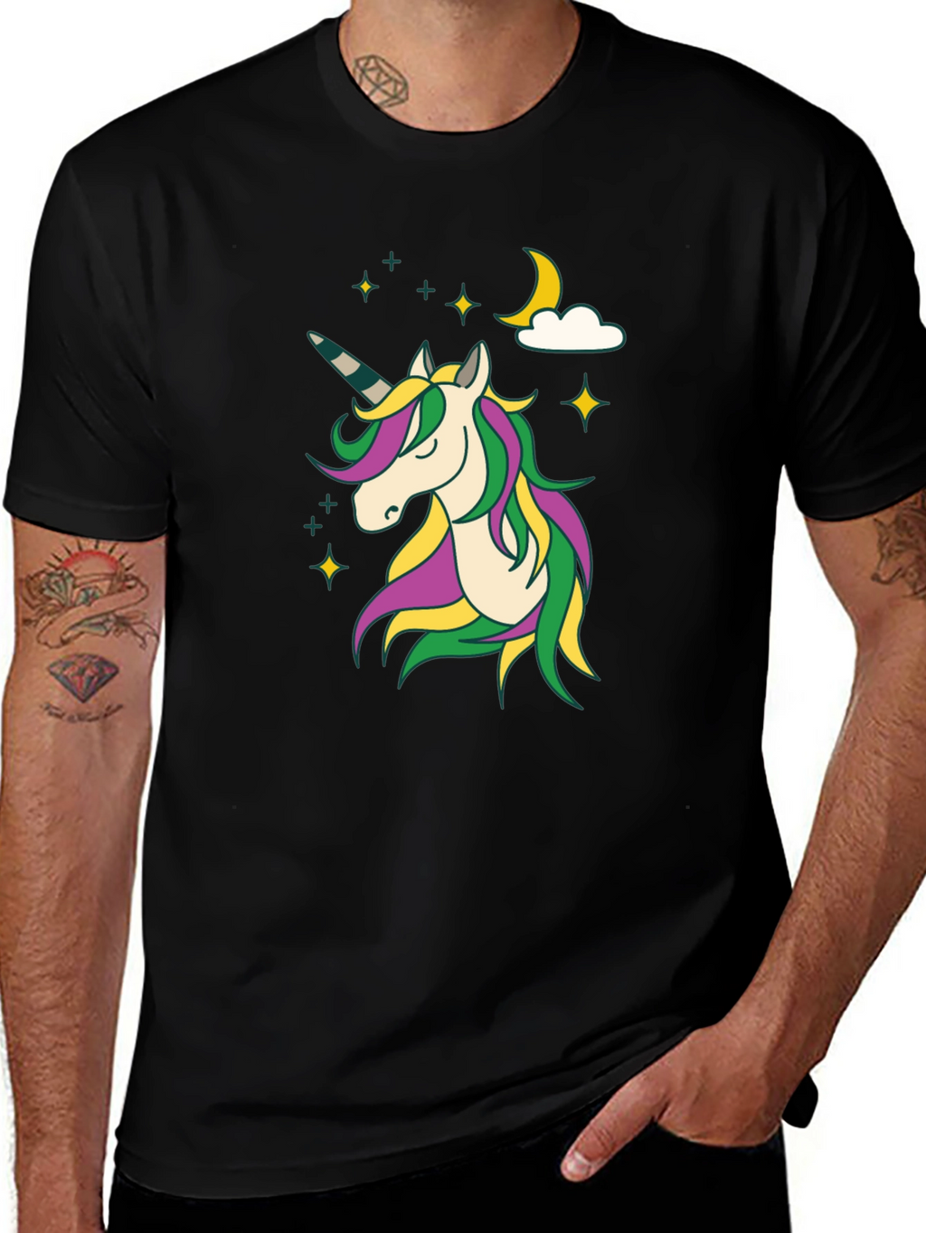 Unicorn Graphic Print Crew Neck Tee