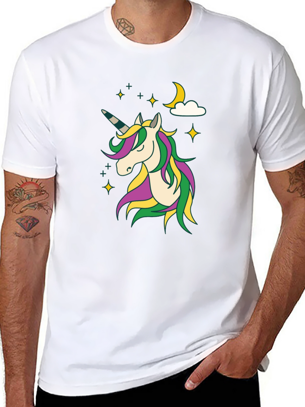 Unicorn Graphic Print Crew Neck Tee