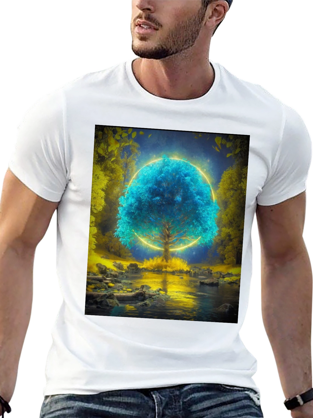 Mystic Tree Graphic T-Shirt - Black