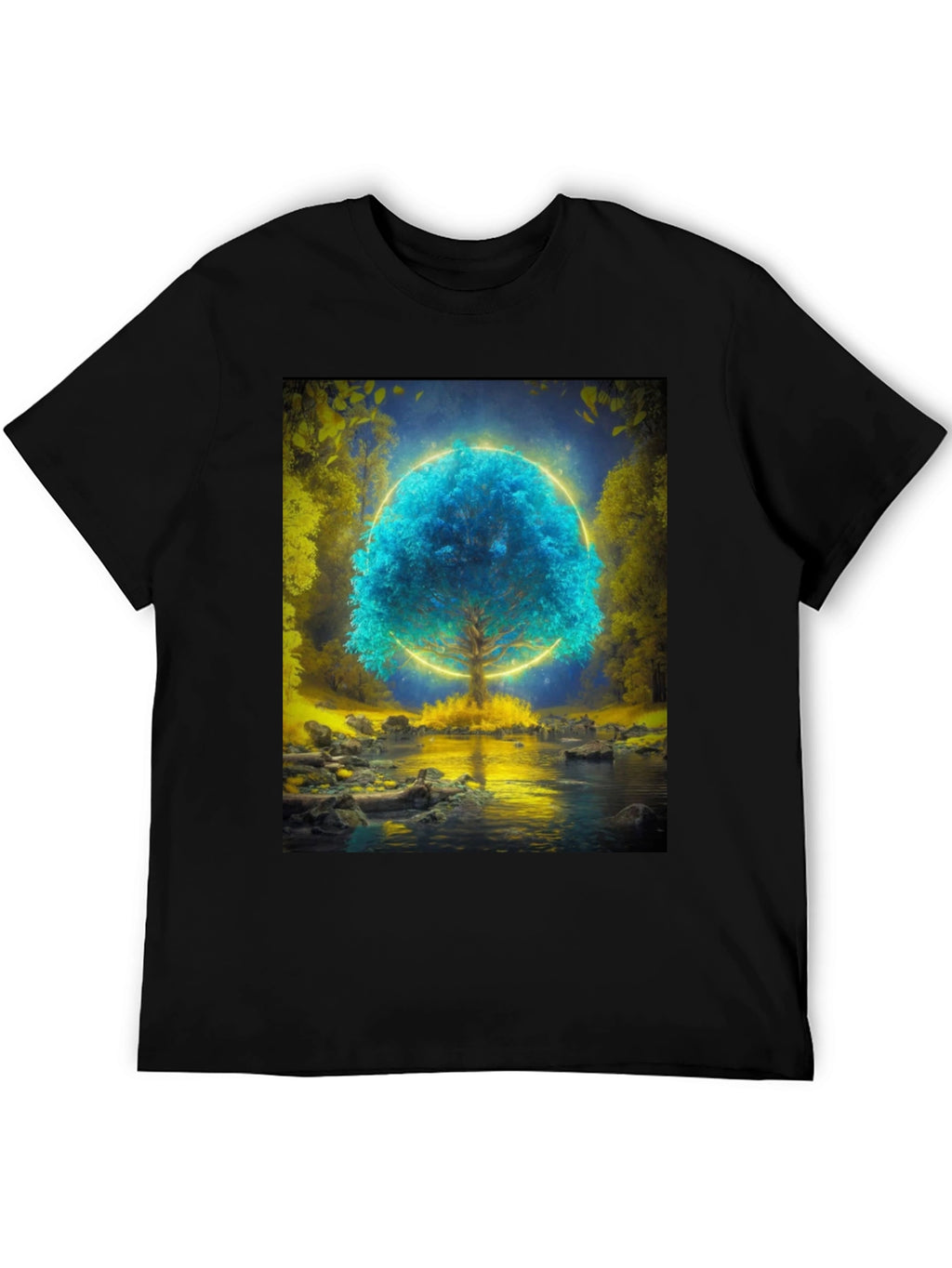 Mystic Tree Graphic T-Shirt - Black