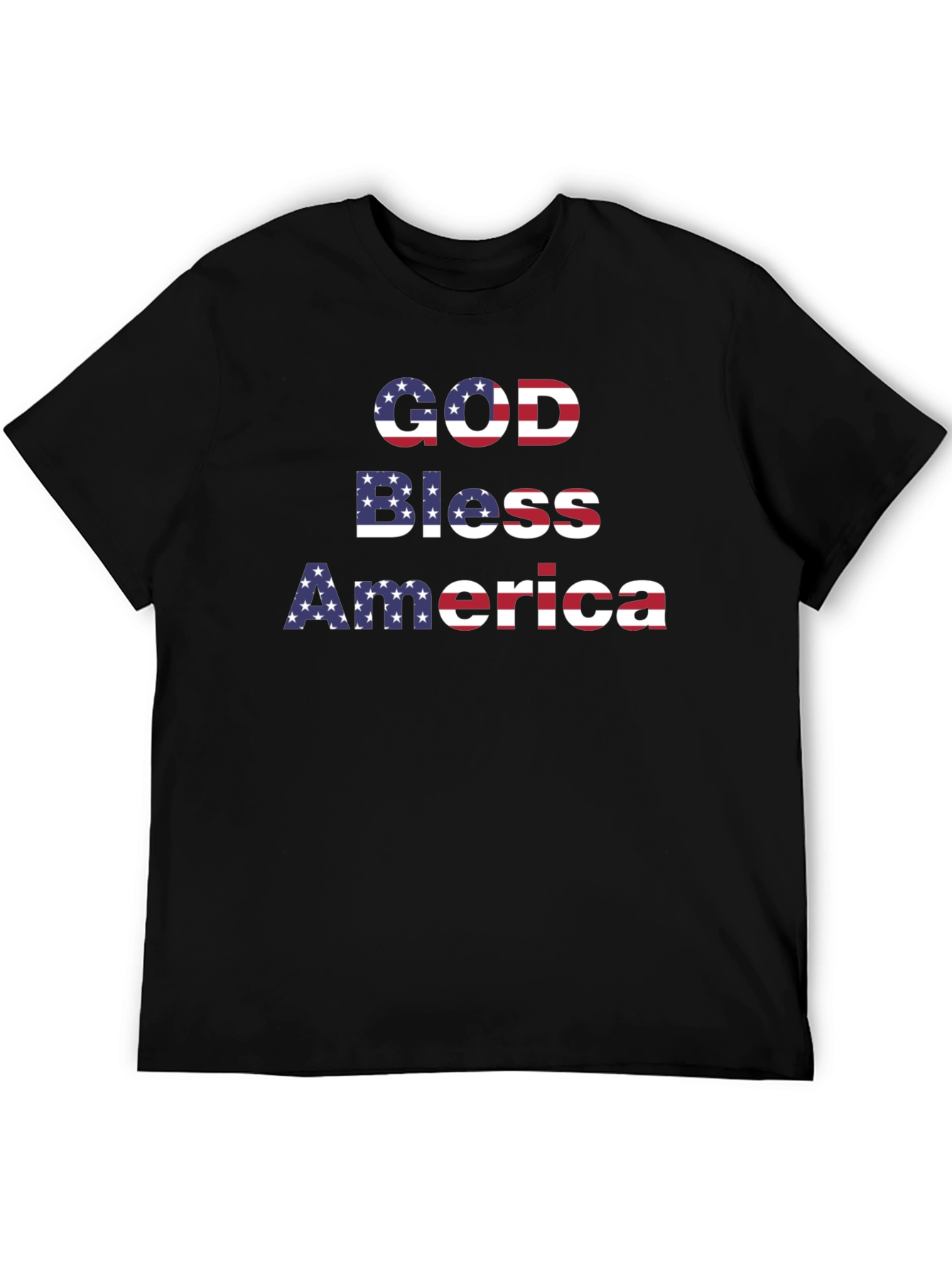 God Bless America Graphic T-Shirt - Patriotic USA Flag Design