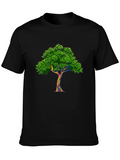 Rainbow Tree Graphic Black T-Shirt