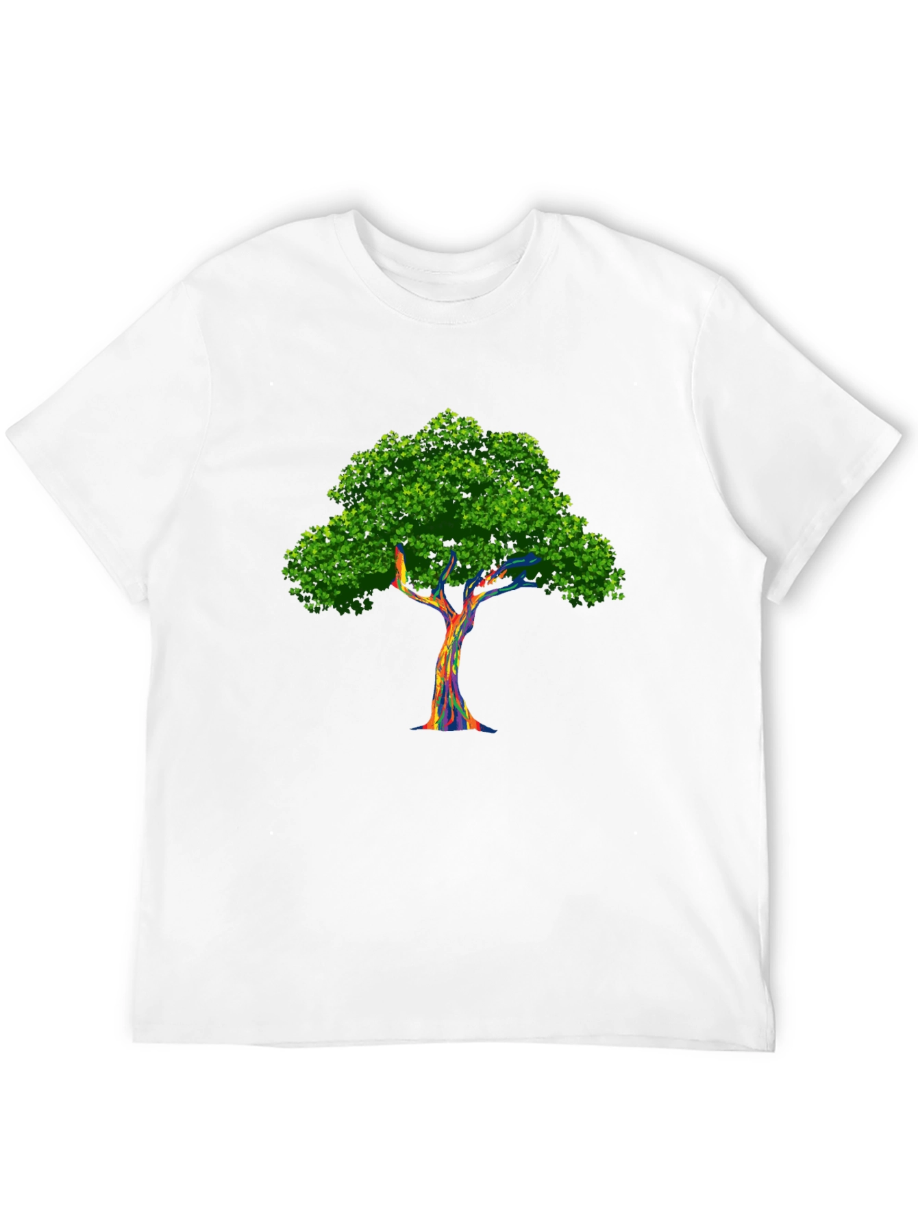 Rainbow Tree Graphic Black T-Shirt