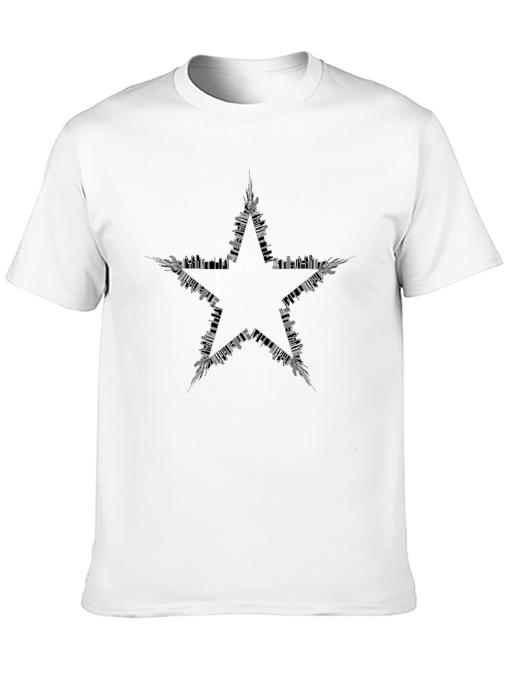 Cityscape Star Graphic Tee - Black