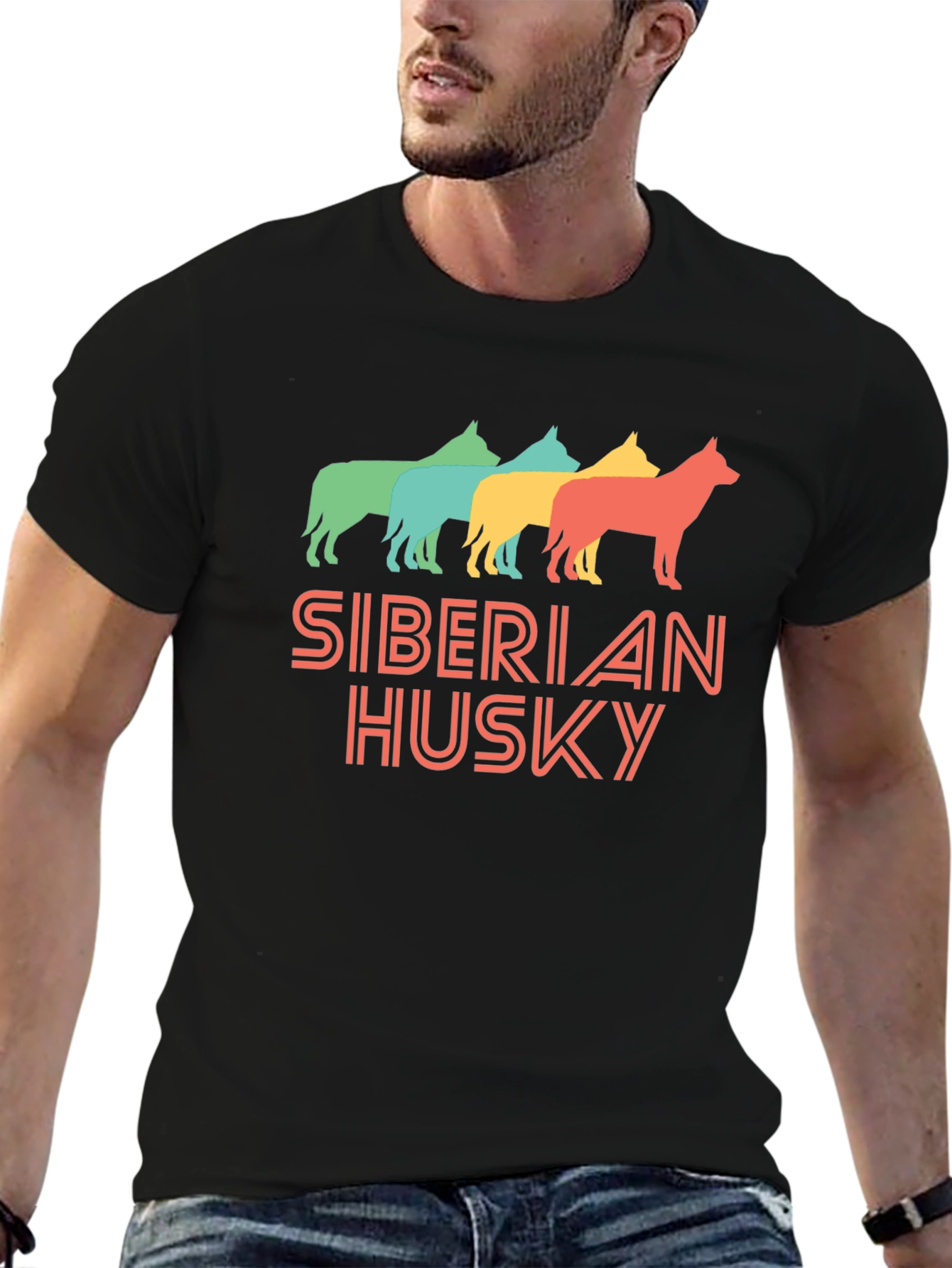 Siberian Husky Retro Style T-Shirt