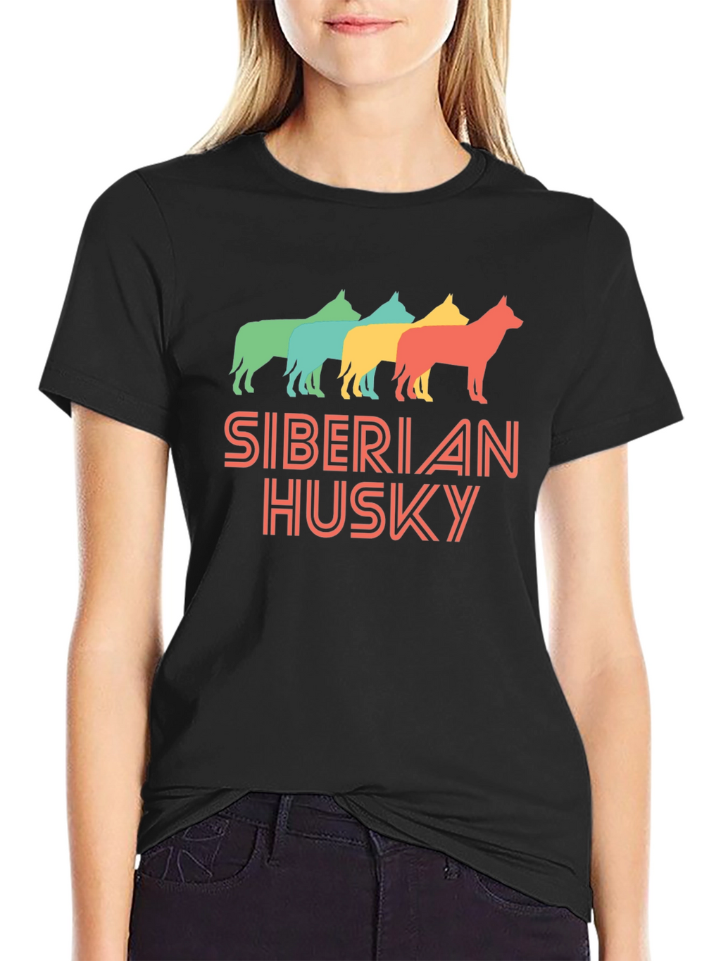 Siberian Husky Retro Style T-Shirt