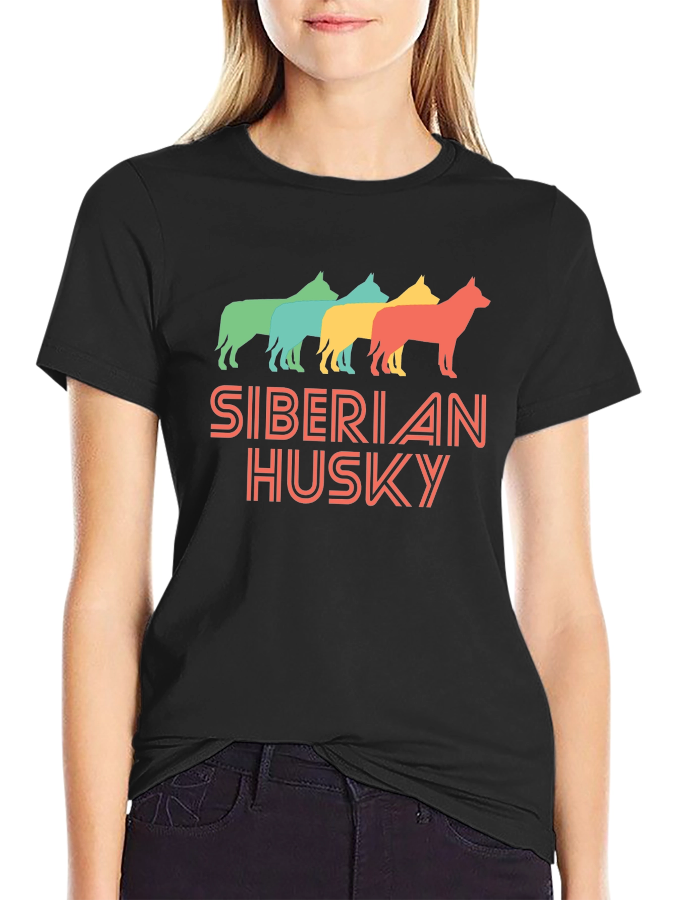 Siberian Husky Retro Style T-Shirt