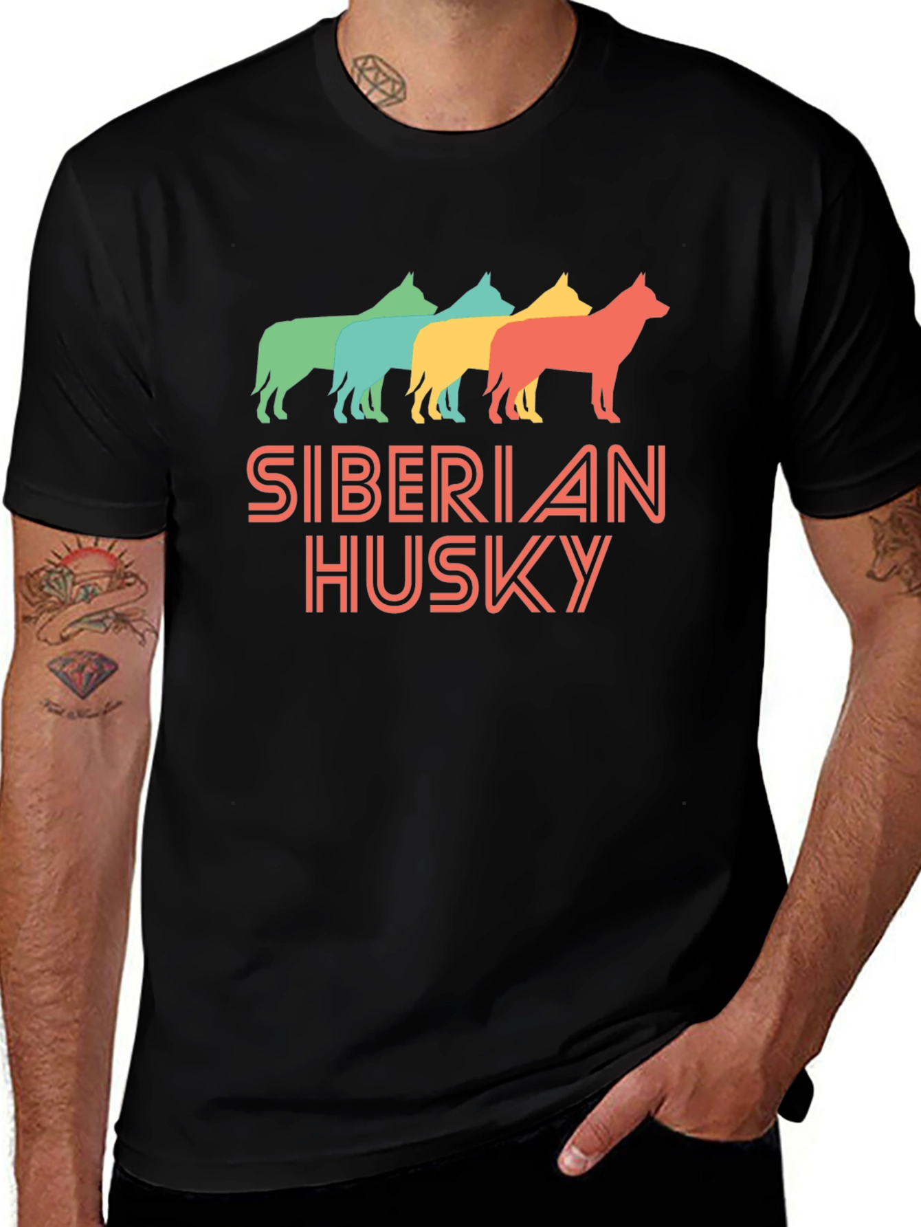 Siberian Husky Retro Style T-Shirt