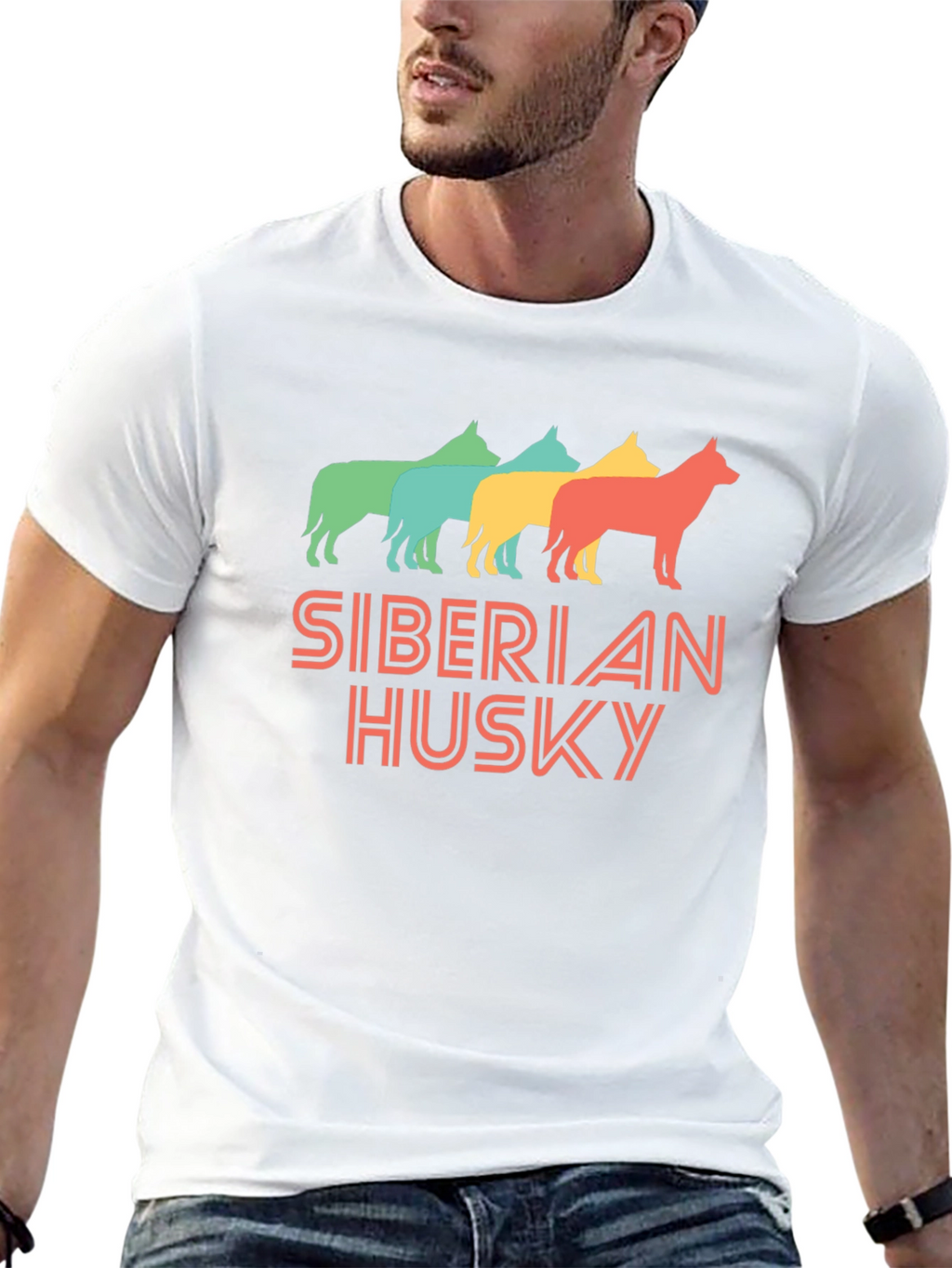 Siberian Husky Retro Style T-Shirt