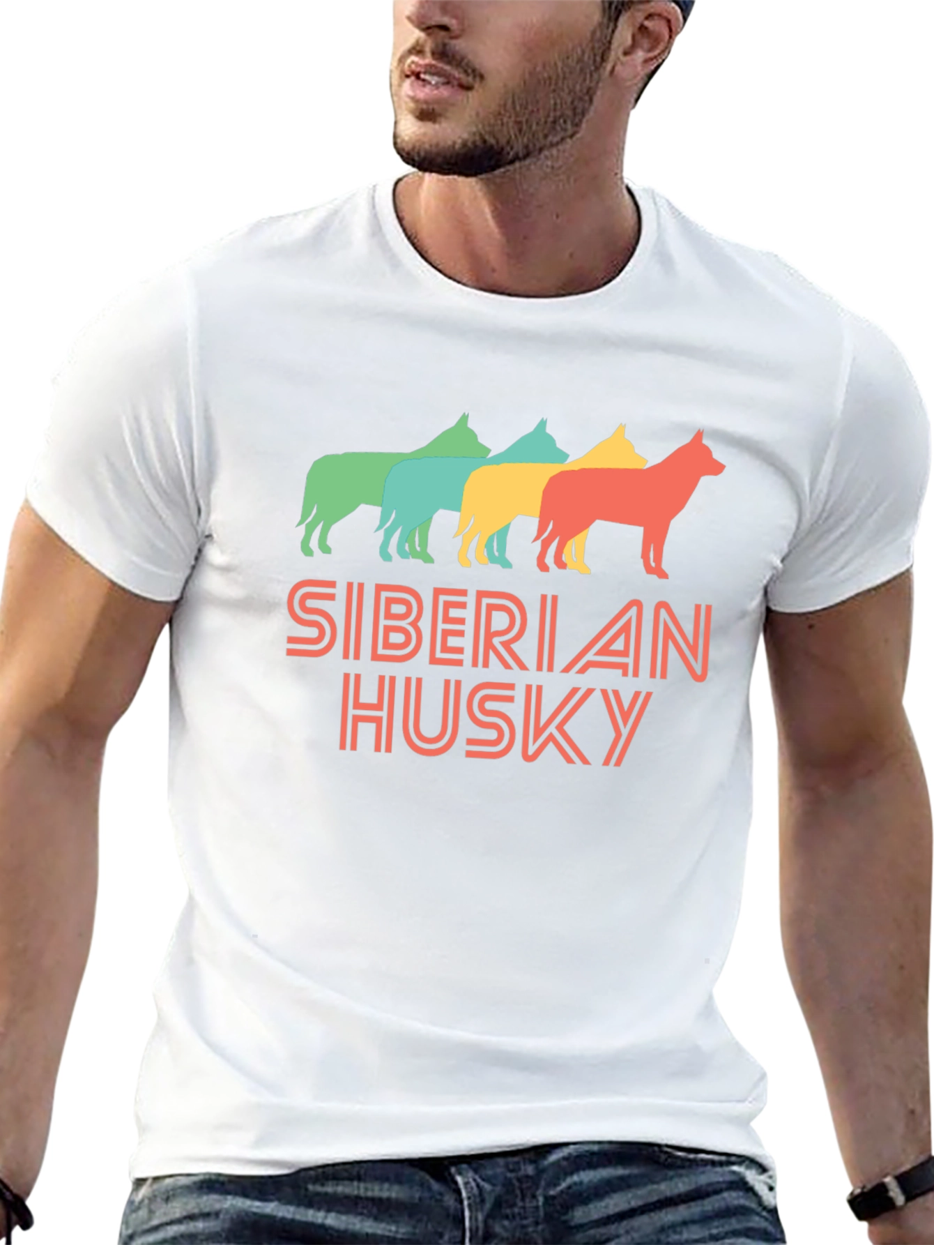 Siberian Husky Retro Style T-Shirt