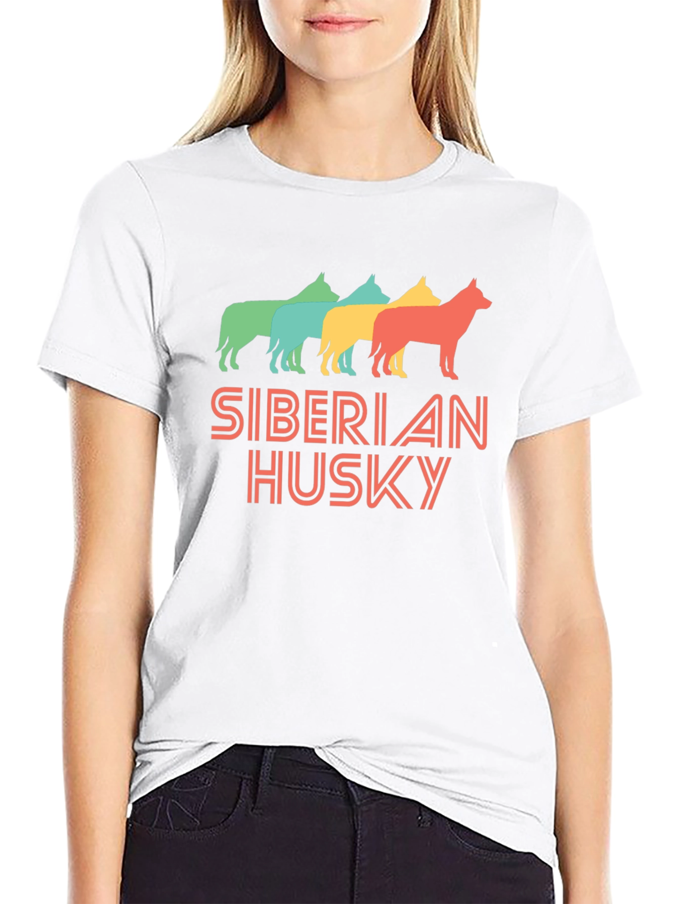 Siberian Husky Retro Style T-Shirt