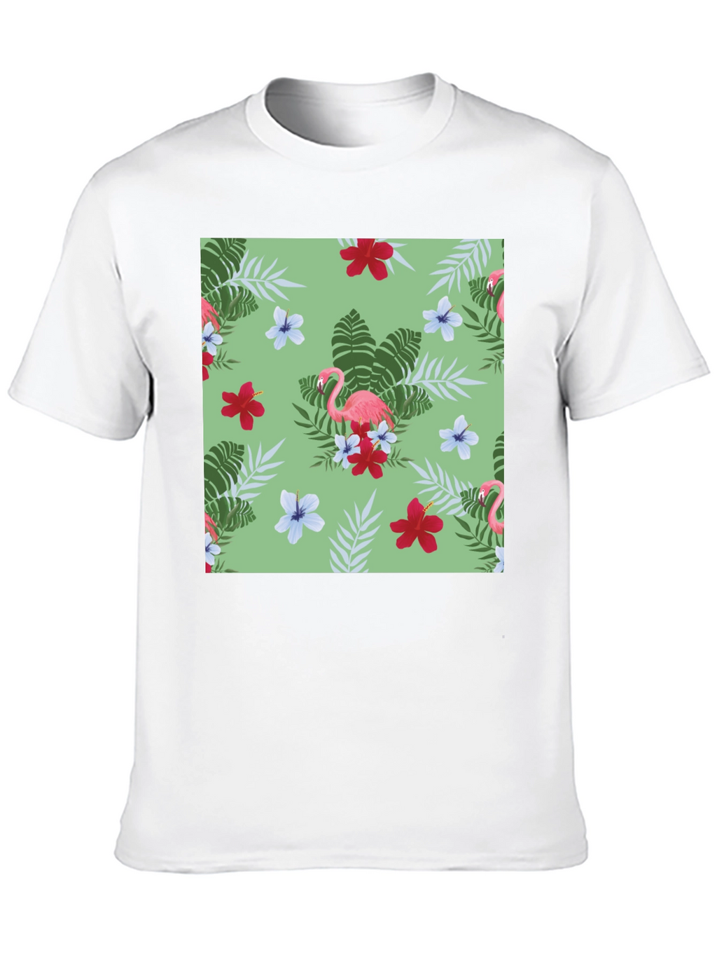 Tropical Flamingo Print T-Shirt